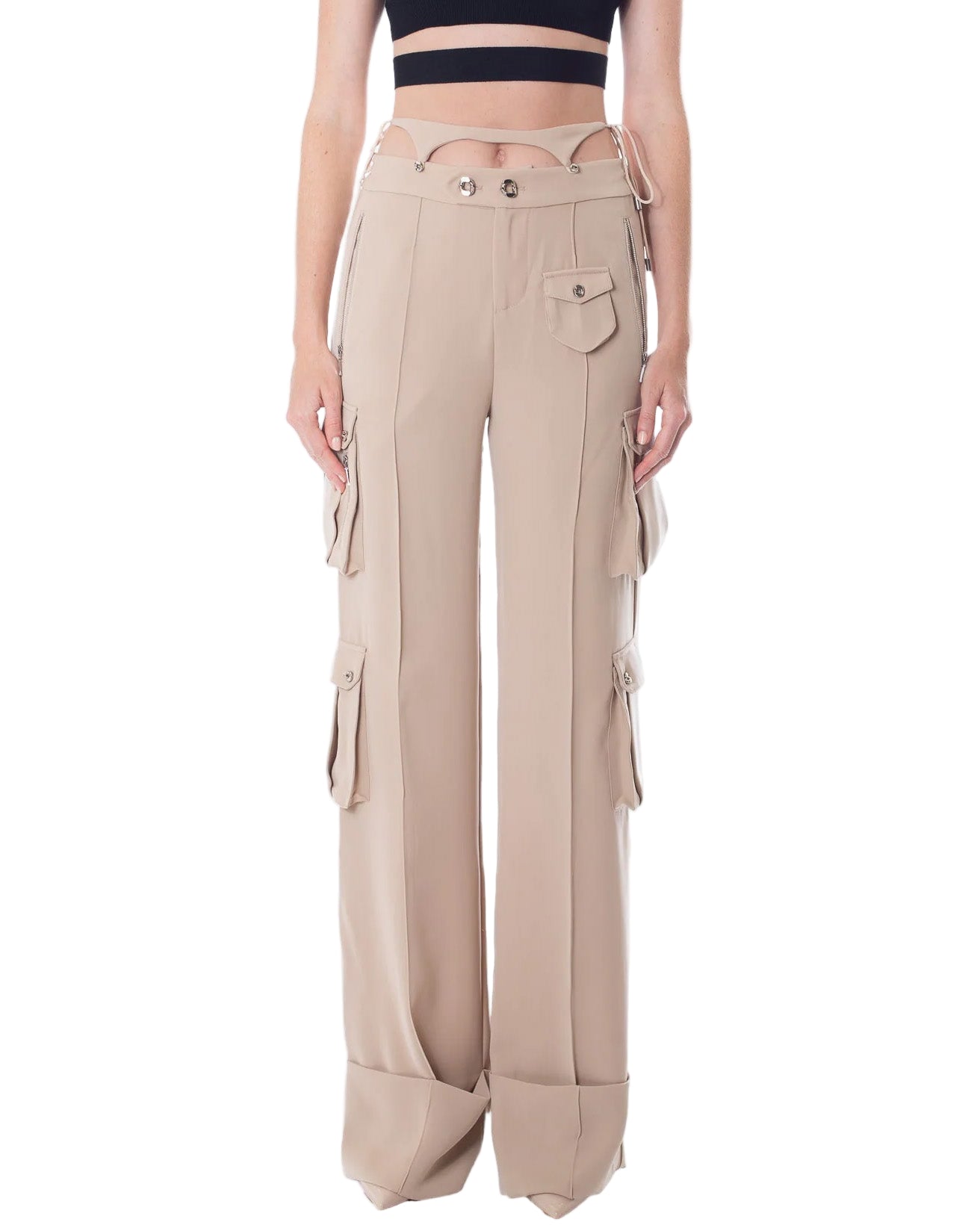 HAN WEN STUDIO Relaxed Fit Detachable Strappy Waist Cargo Trouser