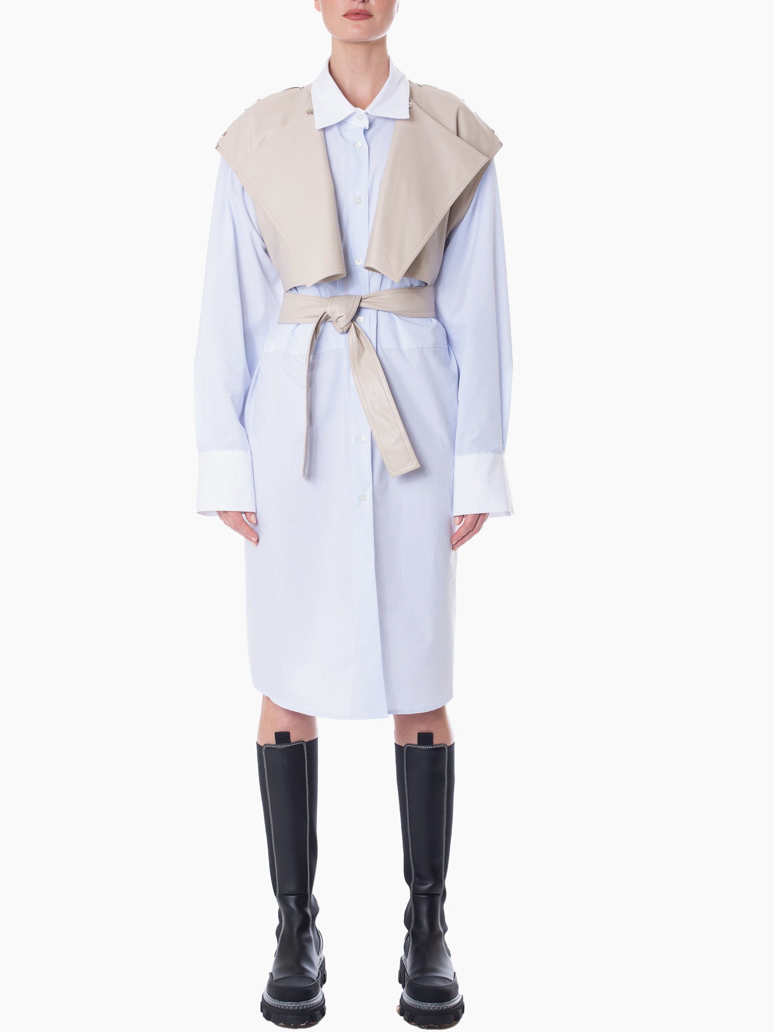 BOYAROVSKAYA Eco Leather Trench Coat