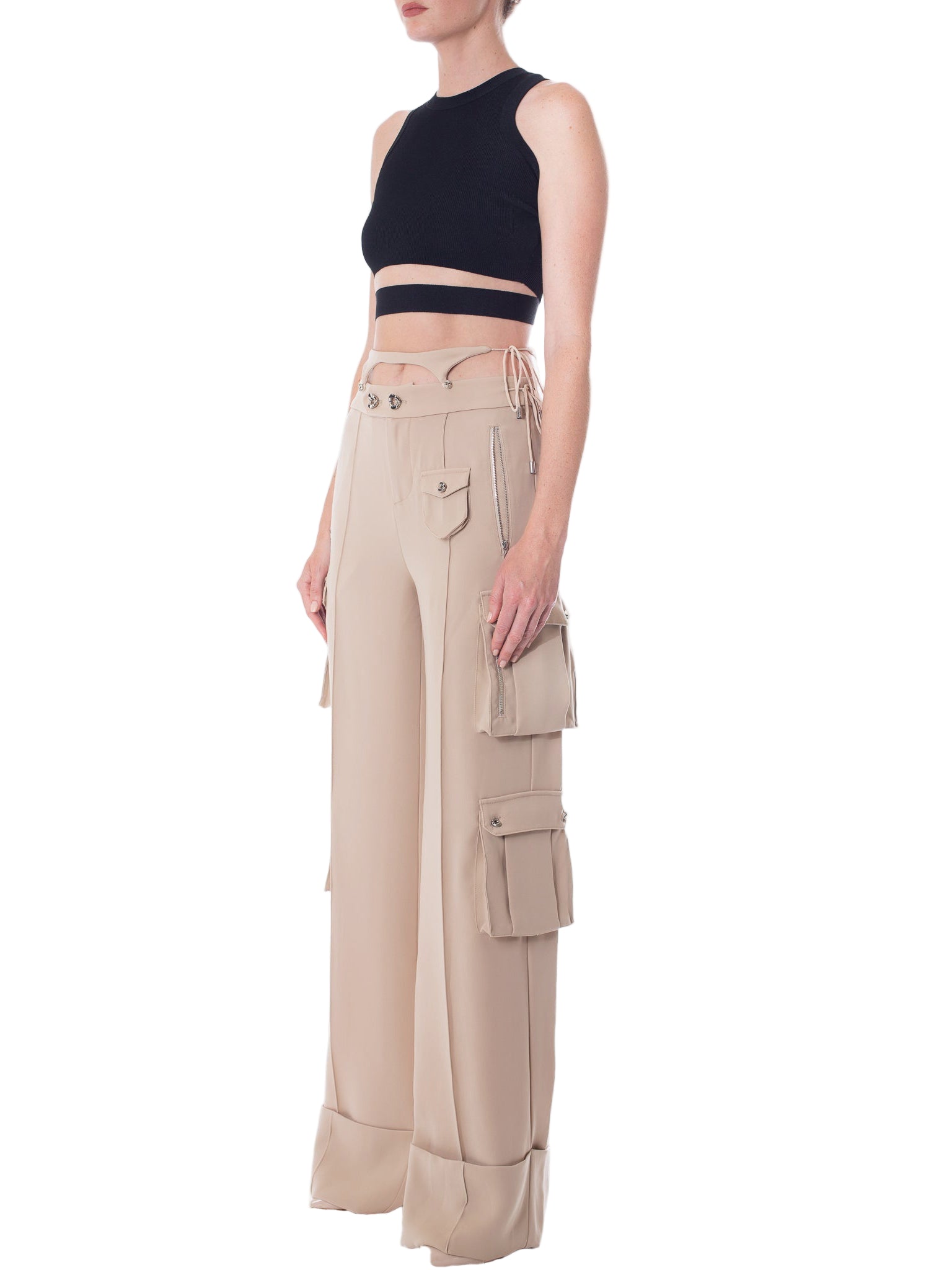 HAN WEN STUDIO Relaxed Fit Detachable Strappy Waist Cargo Trouser