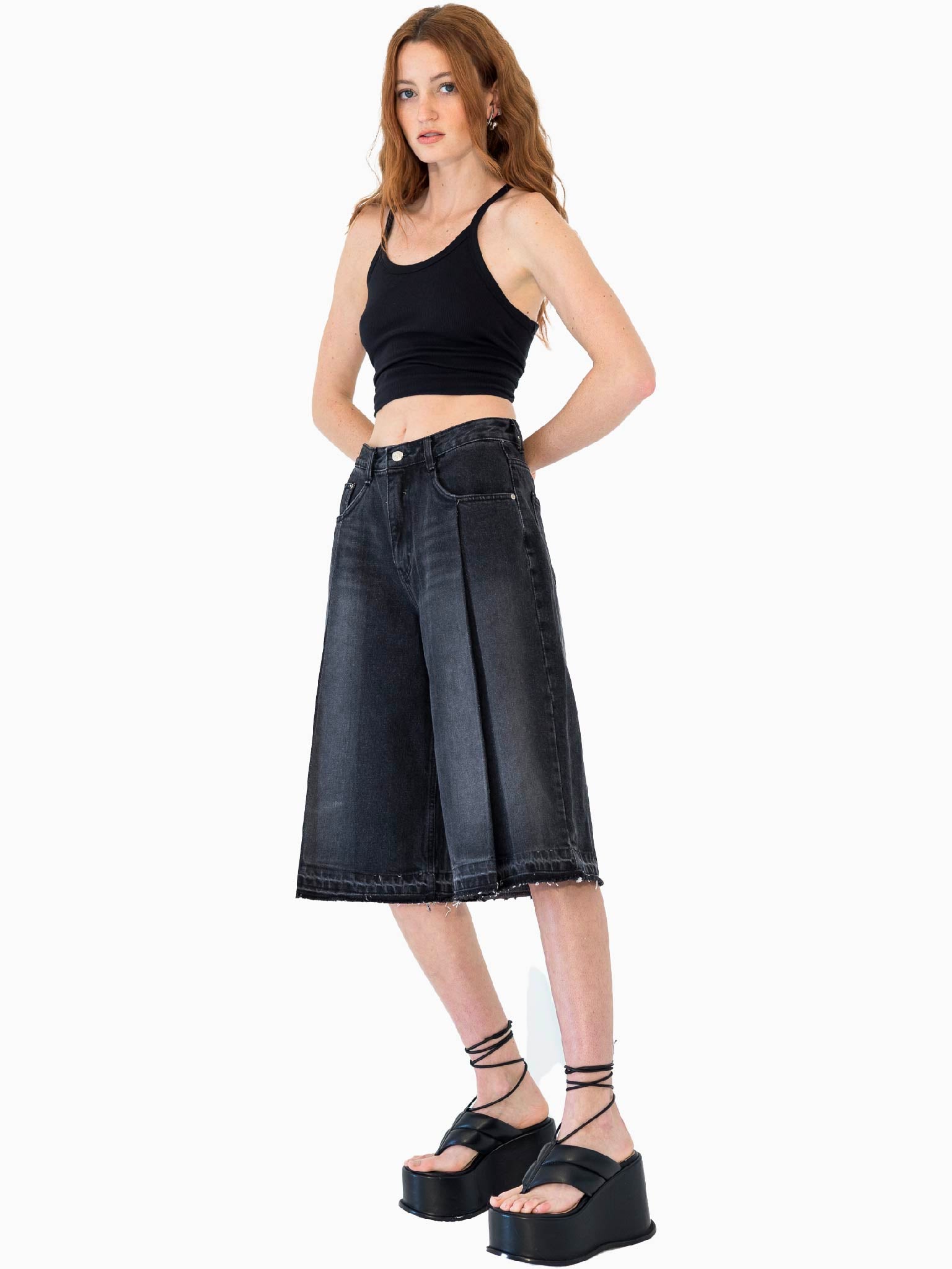 AOTC Poldy Denim Shorts Black