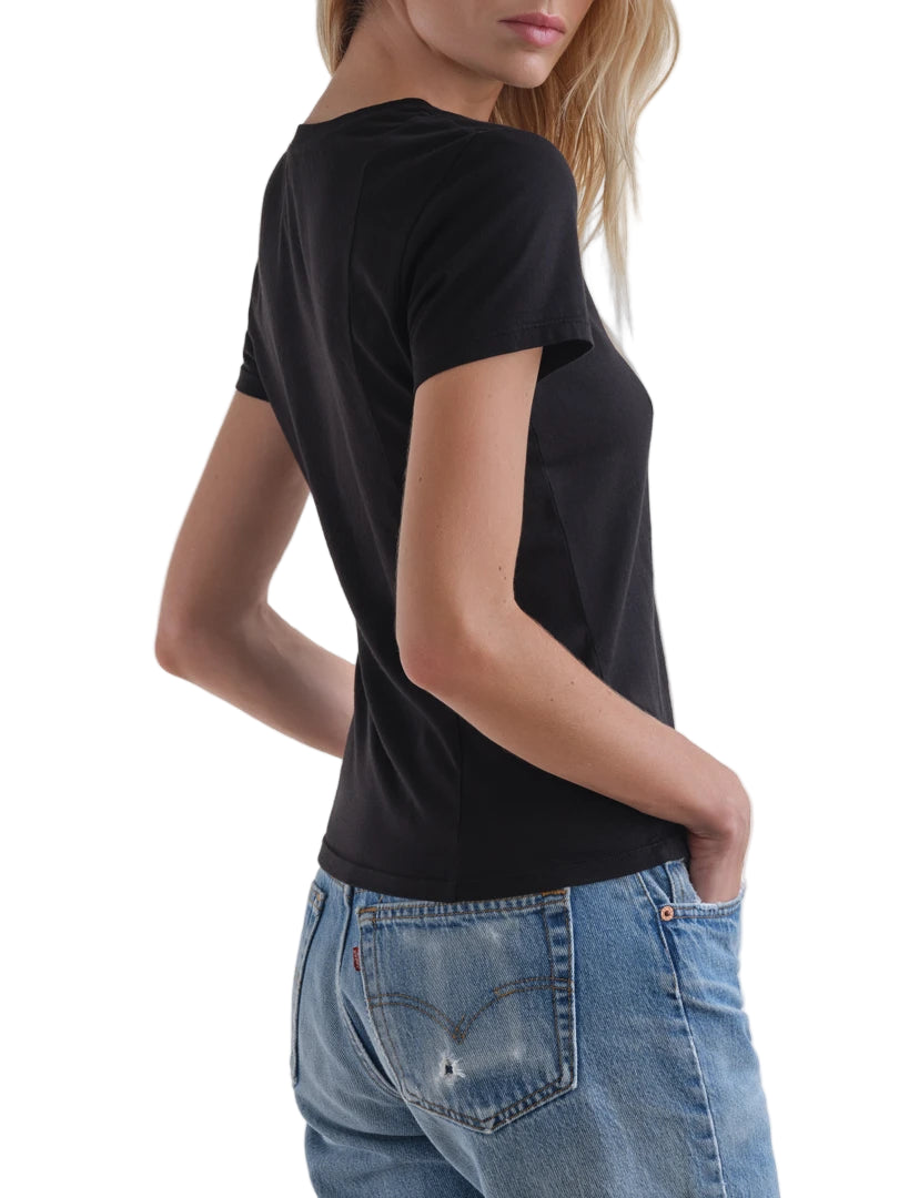 MYLES PRICE Short Sleeve Crew Neck Mini Jersey Tee in Black