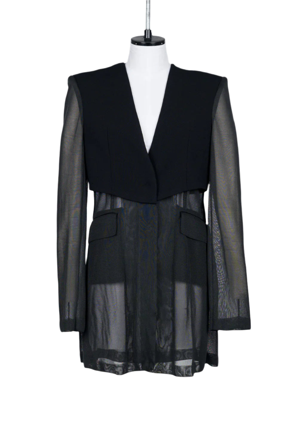 FETICO Sheer Combined Knit Jacket in Black