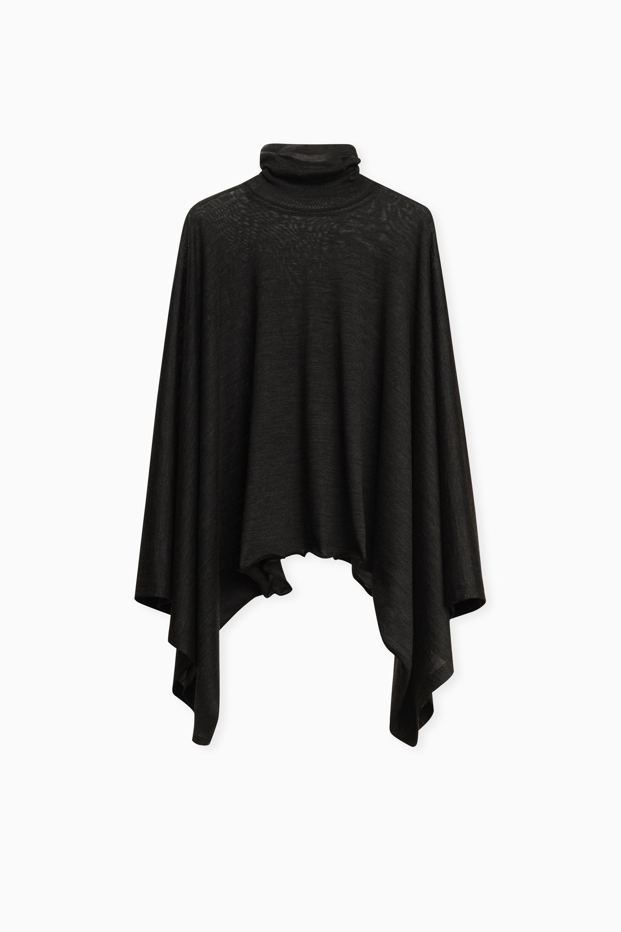 GIA STUDIOS Dark Grey Wool Turtleneck Cape