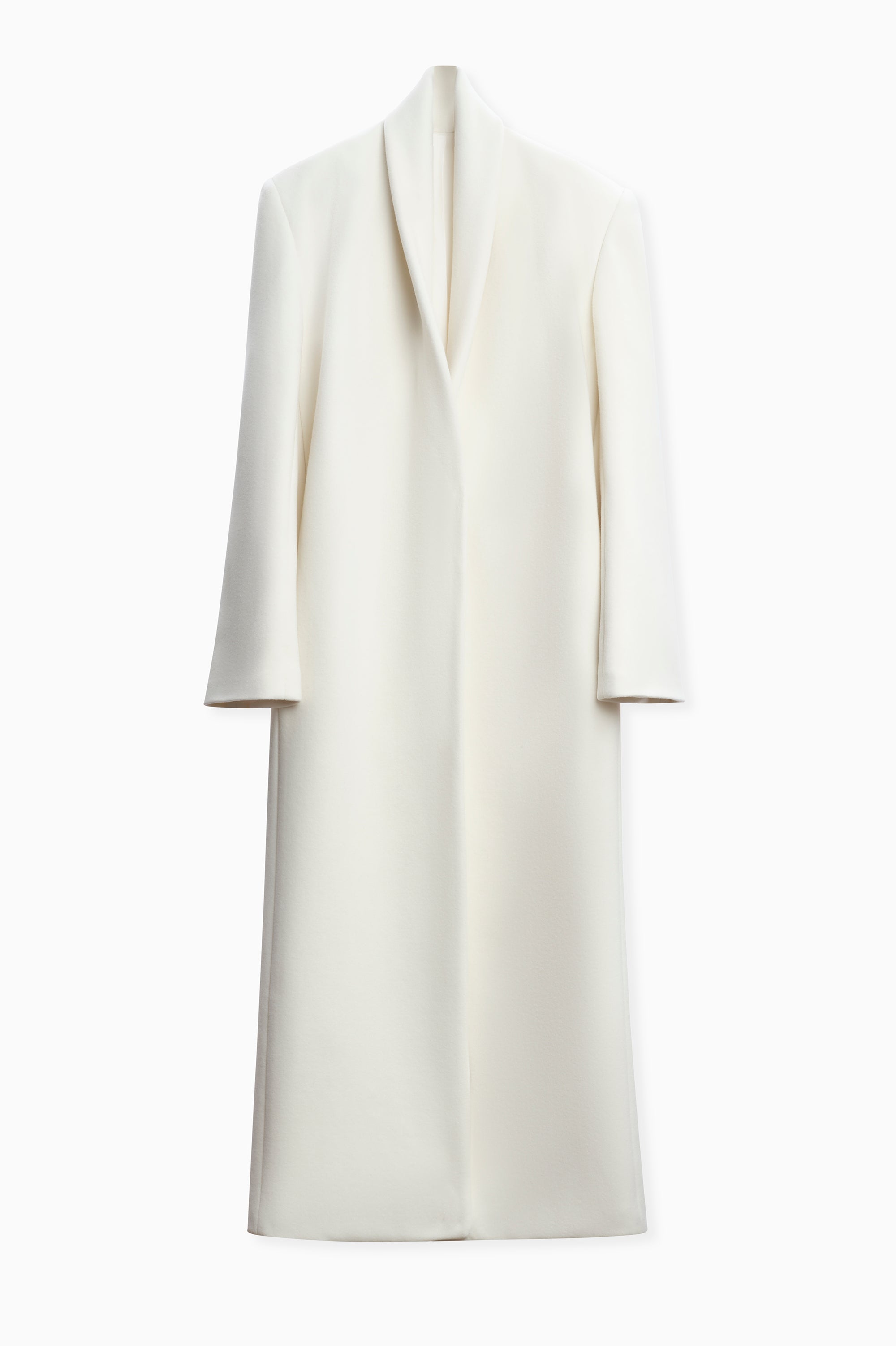 GIA STUDIOS Light Yellow Wool Draped Shawl Lapel Long Coat