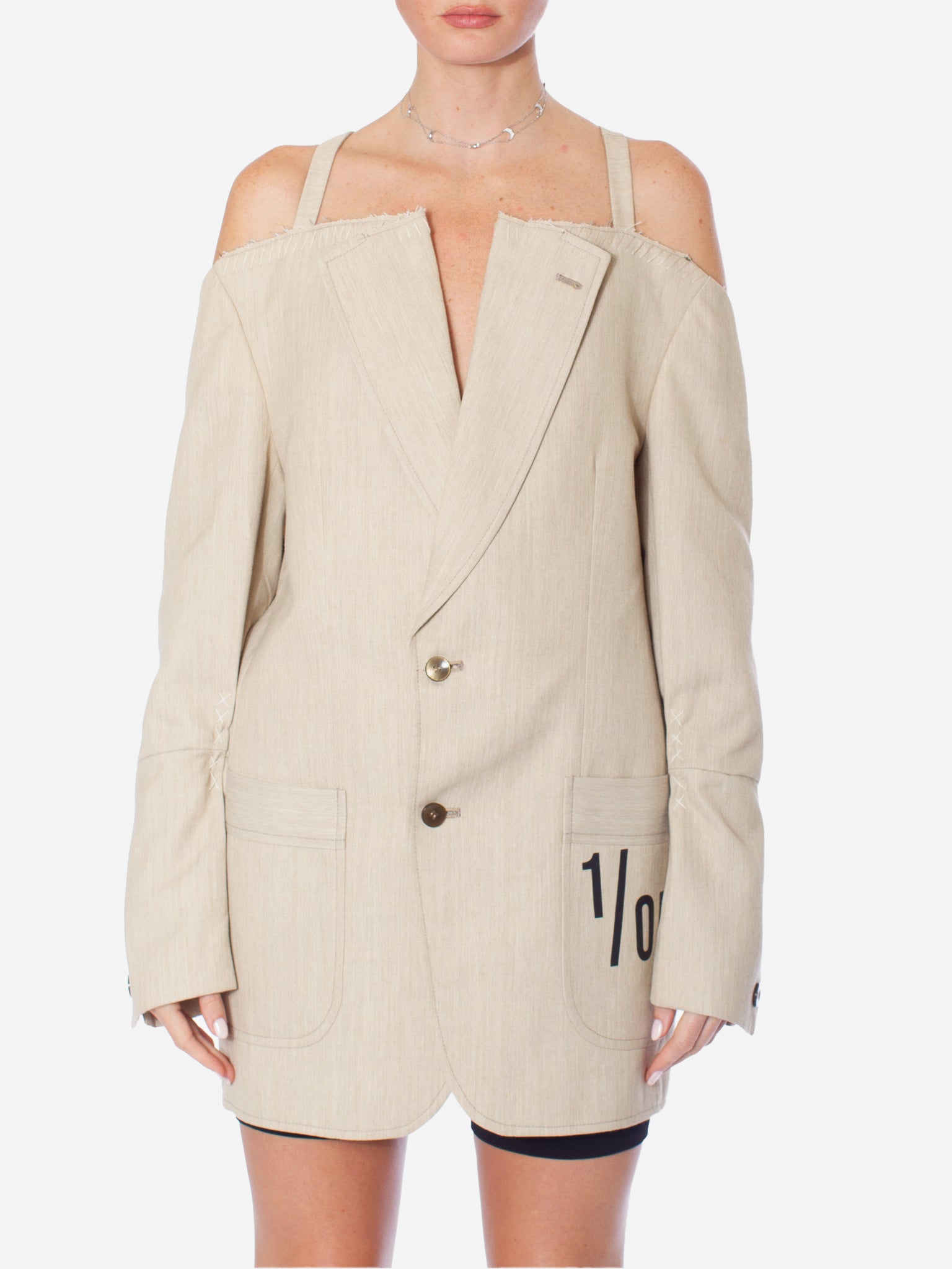 1/OFF PARIS Cut Off Shoulder Vintage Blazer