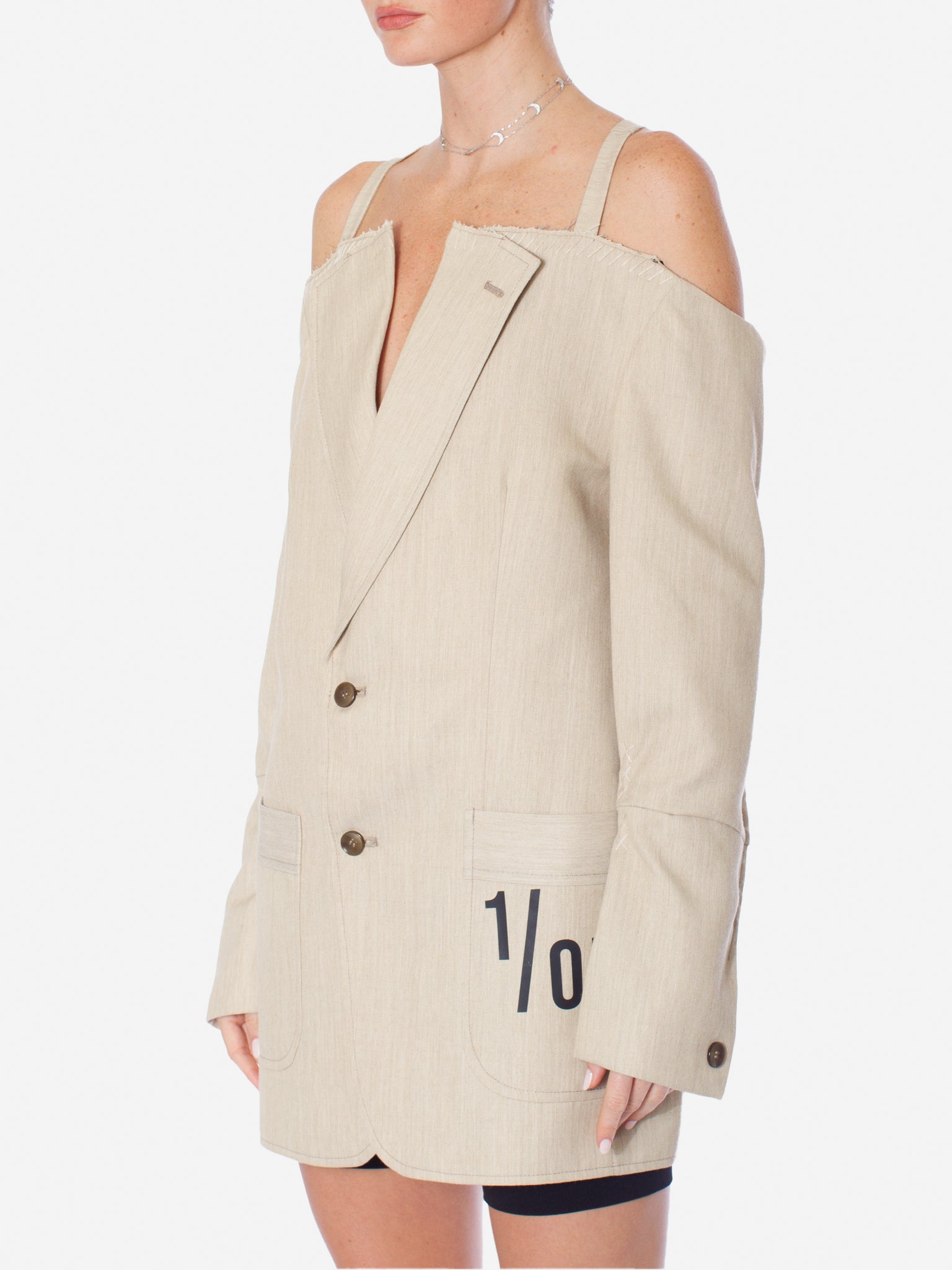 1/OFF PARIS Cut Off Shoulder Vintage Blazer