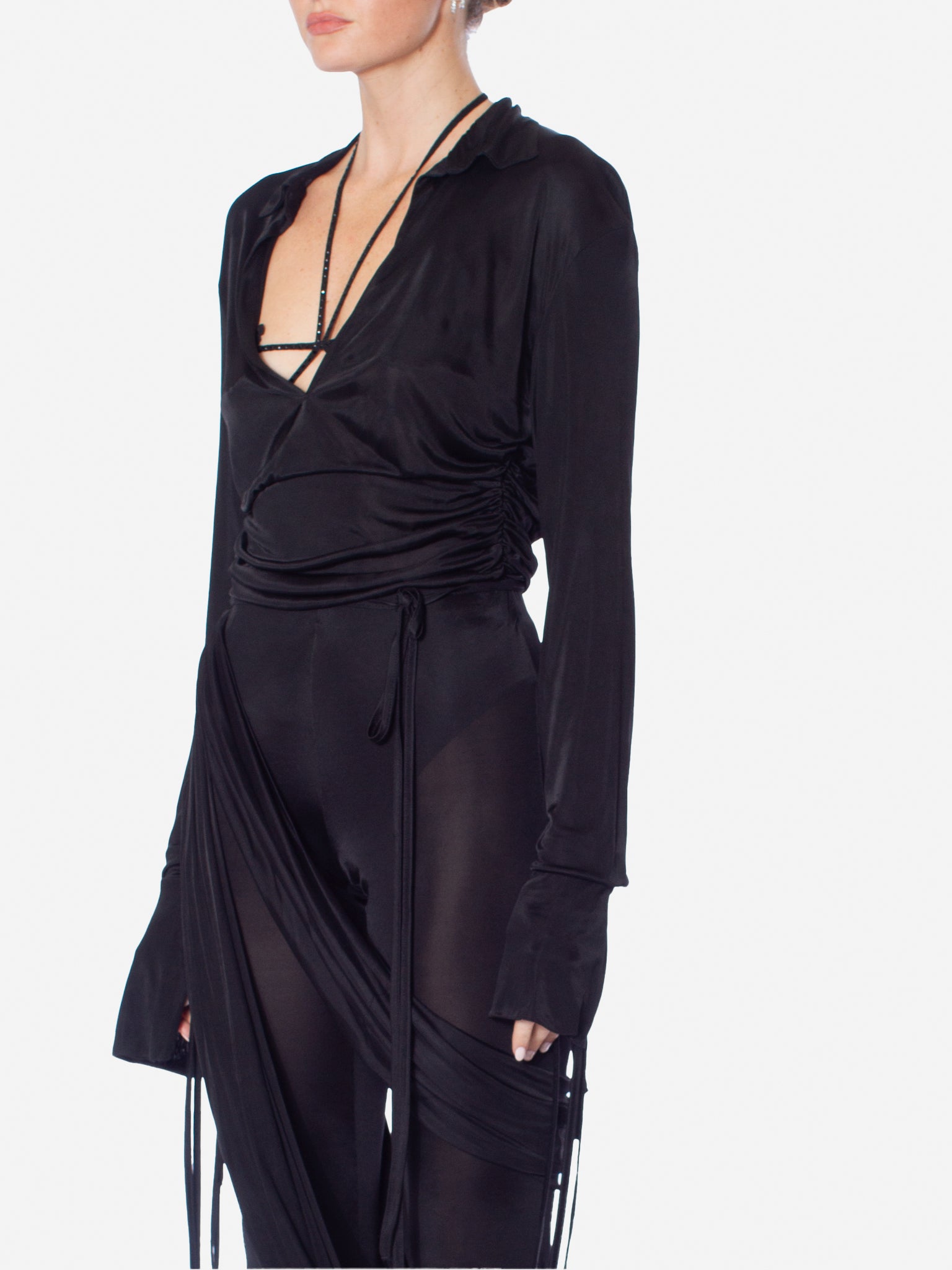 ANDREADAMO Draped Jersey Bodysuit