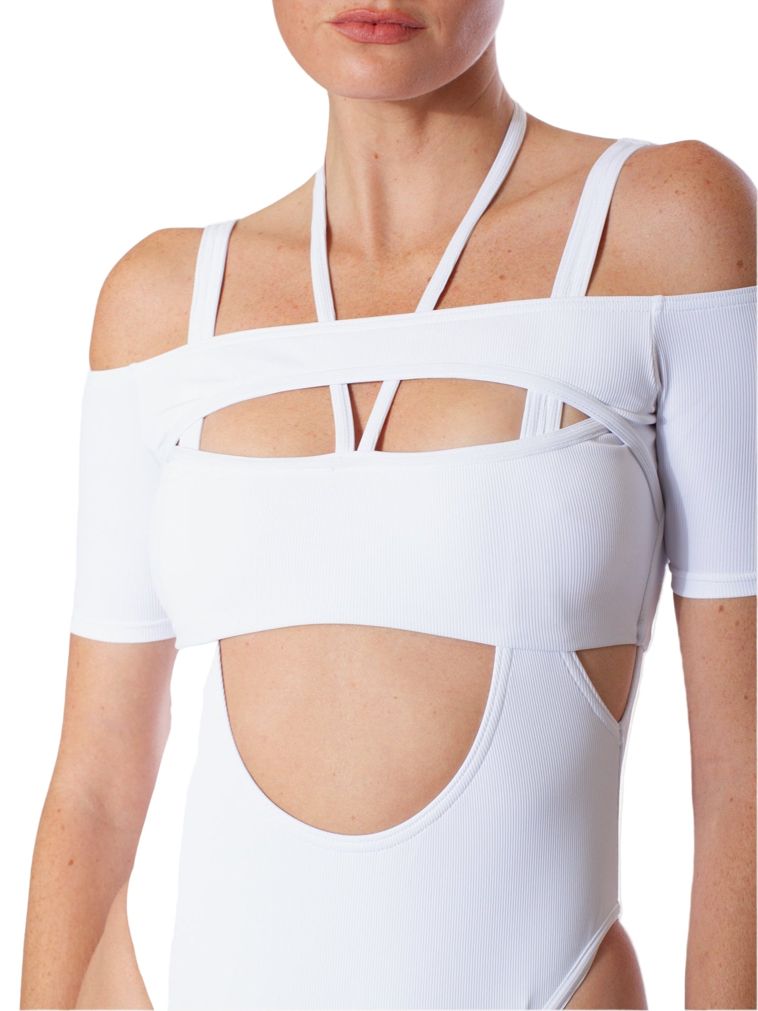 ANDREADAMO Swimsuit With Crop T-shirt and Strappy Details
