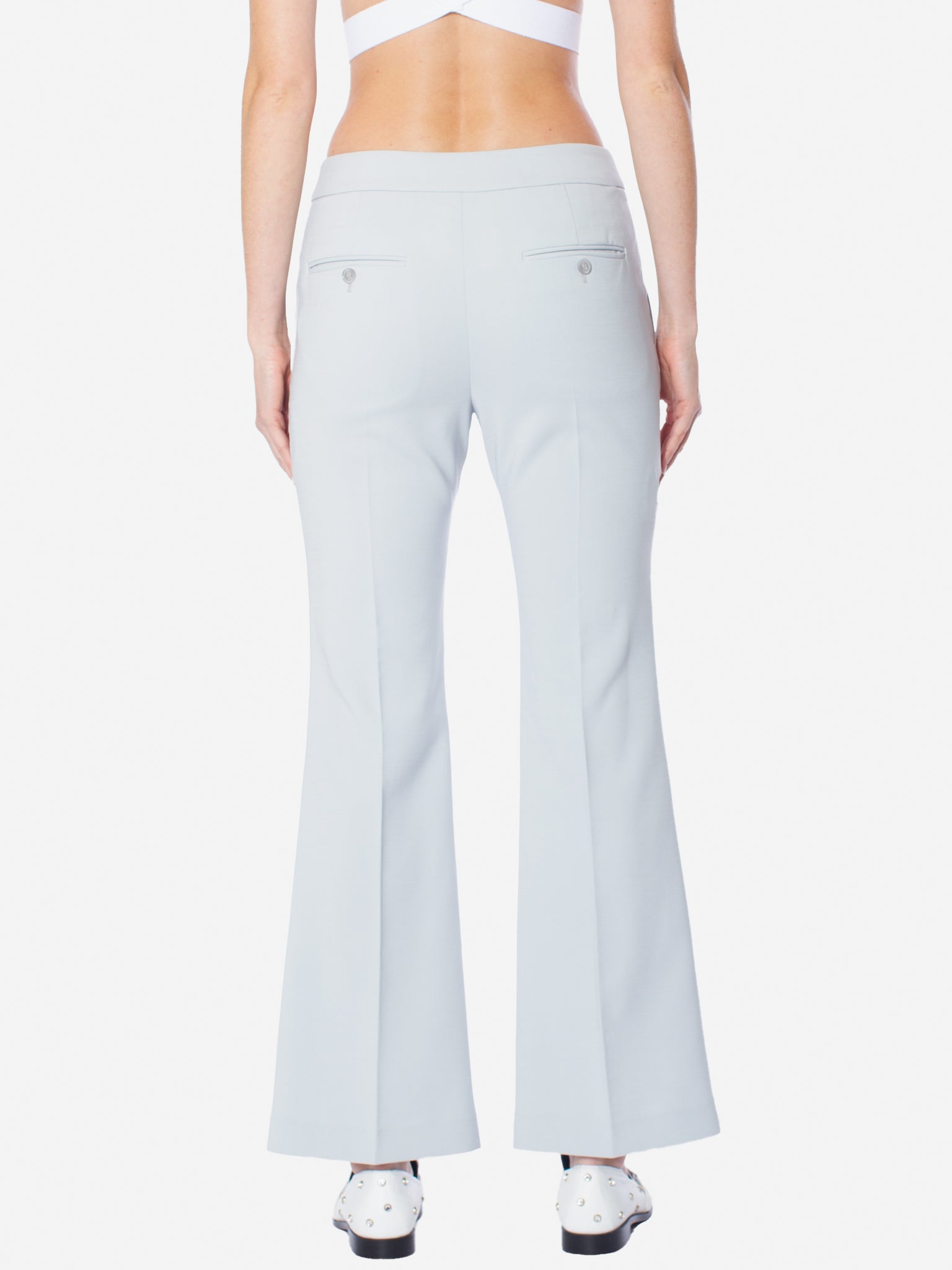 STUDIO J KOO Cut-Out Detailed Flared Trousers