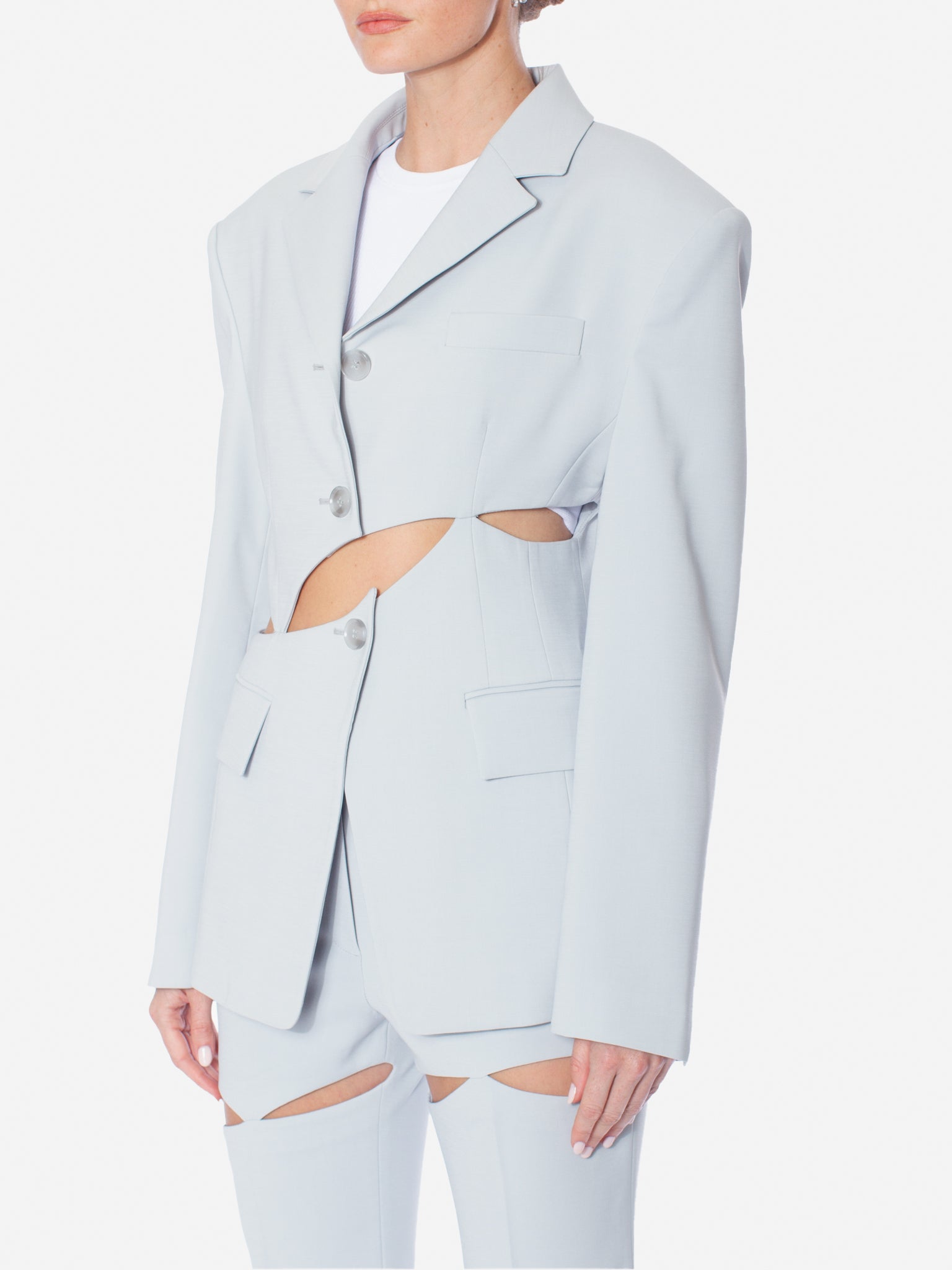 STUDIO J KOO Cut-Out Detailed Jacket