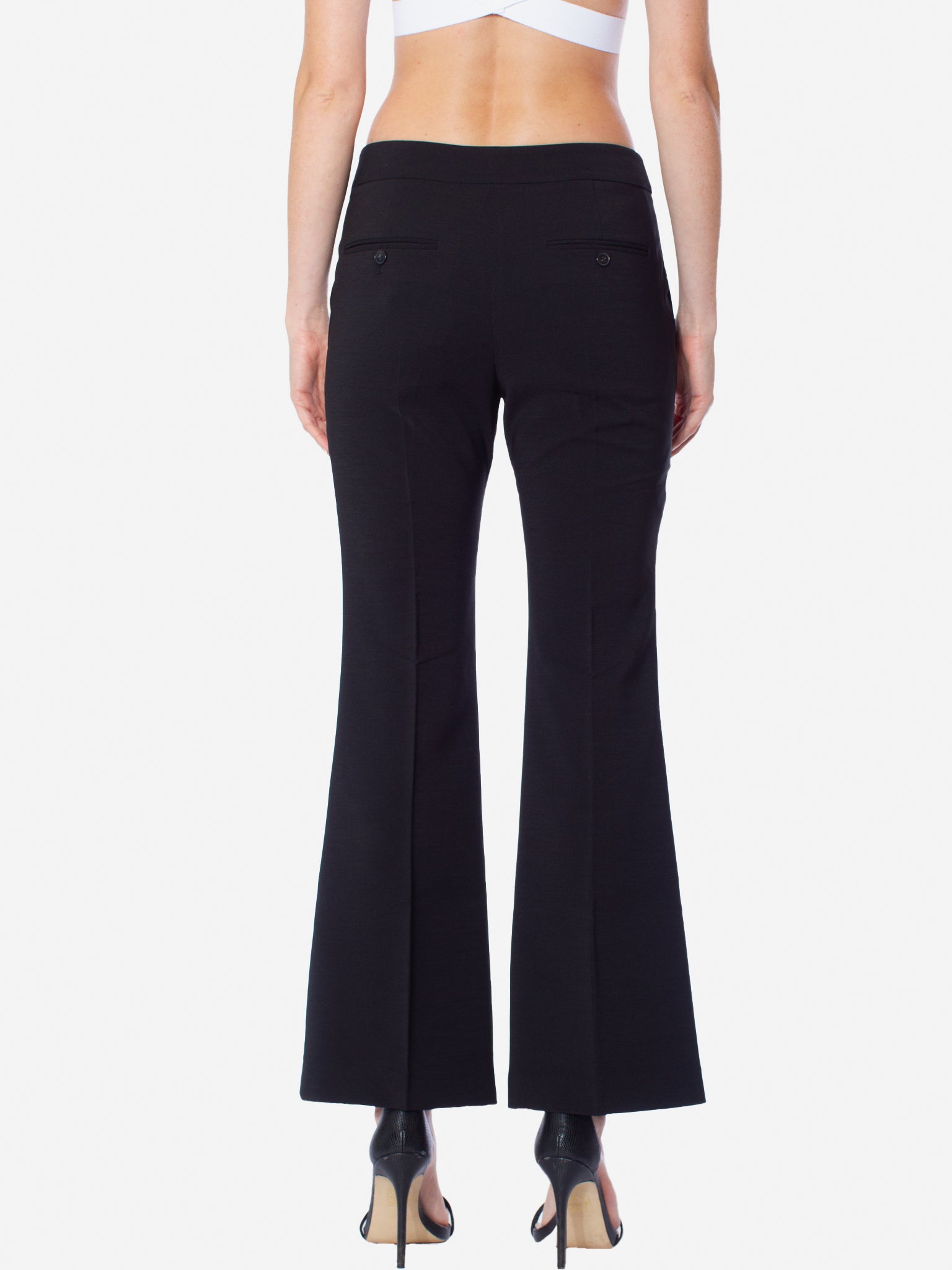 STUDIO J KOO Cut-Out Detailed Flared Trousers