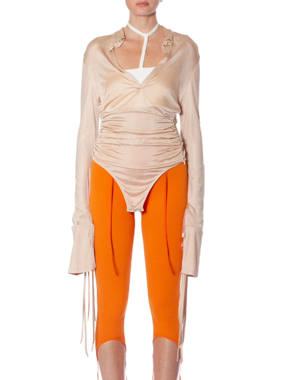 ANDREADAMO Draped Jersey Bodysuit