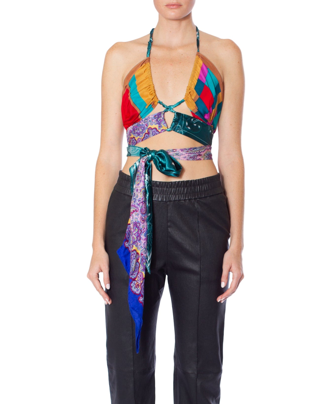 1/OFF PARIS Designer Scarf Keyhole Halter Top