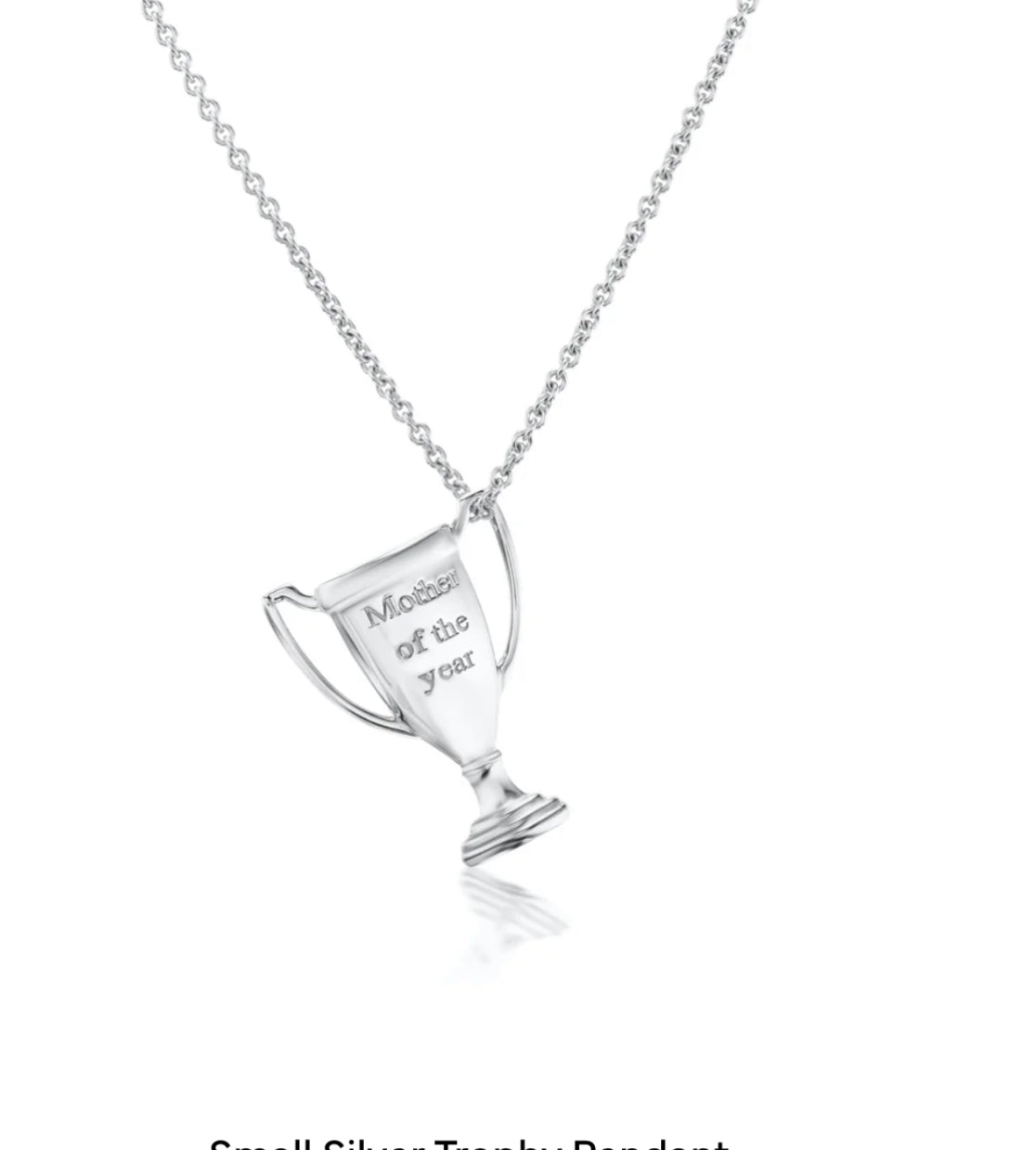 MAD FINE Silver Trophy Pendant On 24” Silver Cable Chain.