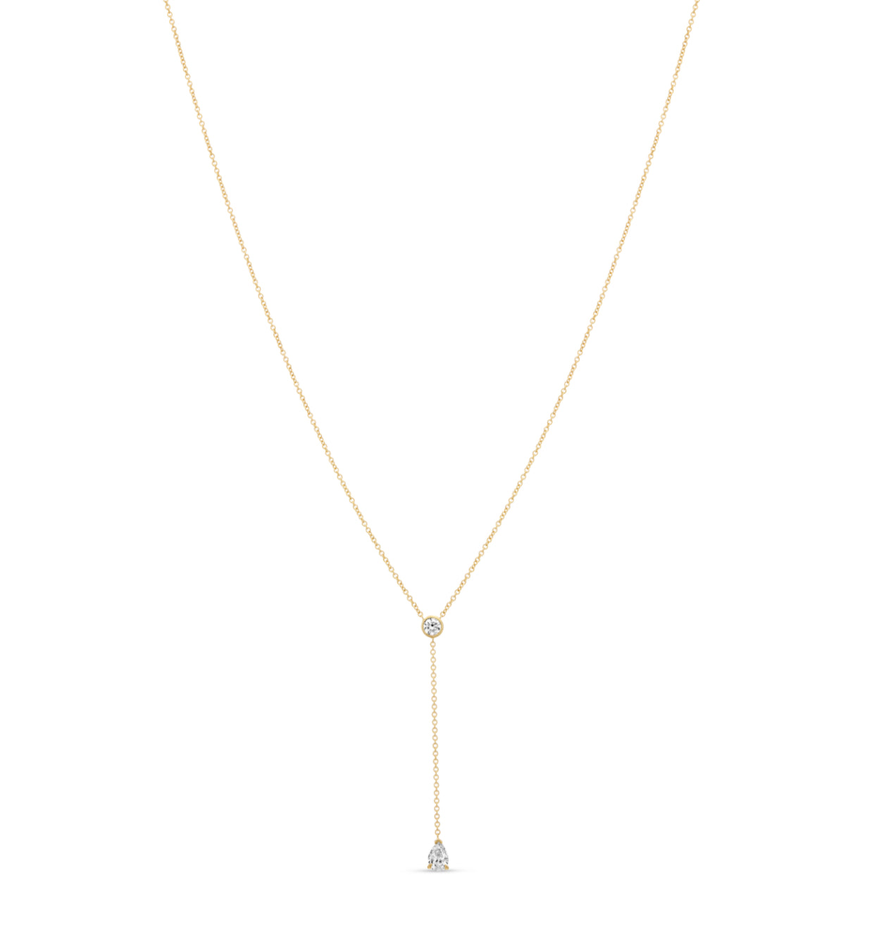 LUMENIRI The Cadena Lariat Necklace Pear Drop