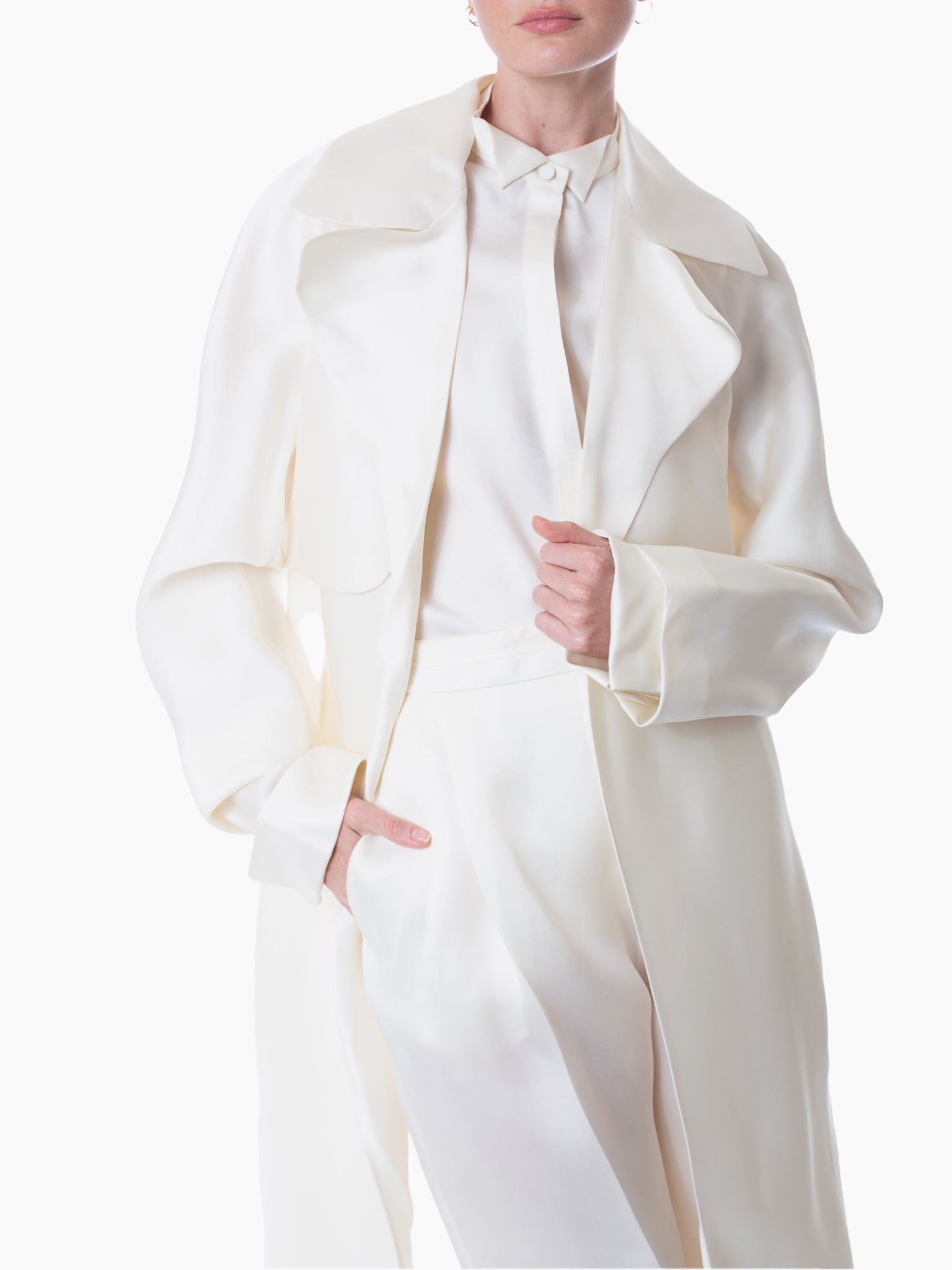 GIA STUDIOS Silk Trench Coat