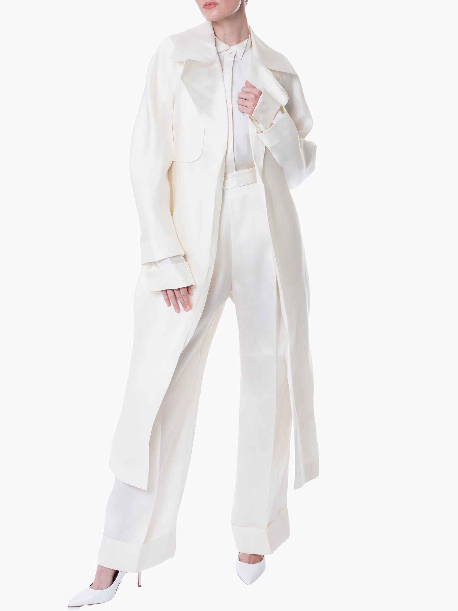 GIA STUDIOS Silk Trench Coat