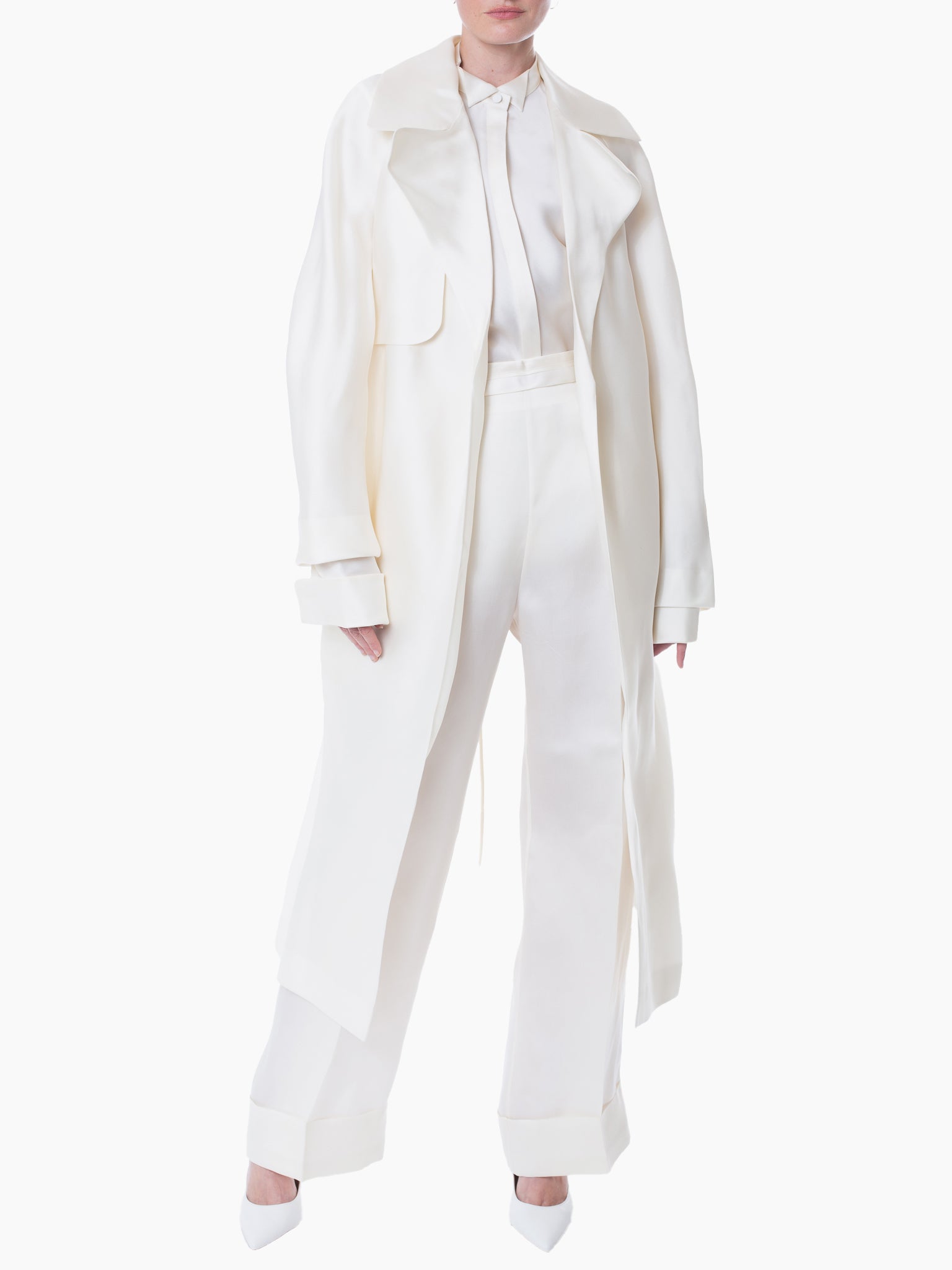 GIA STUDIOS Silk Trench Coat