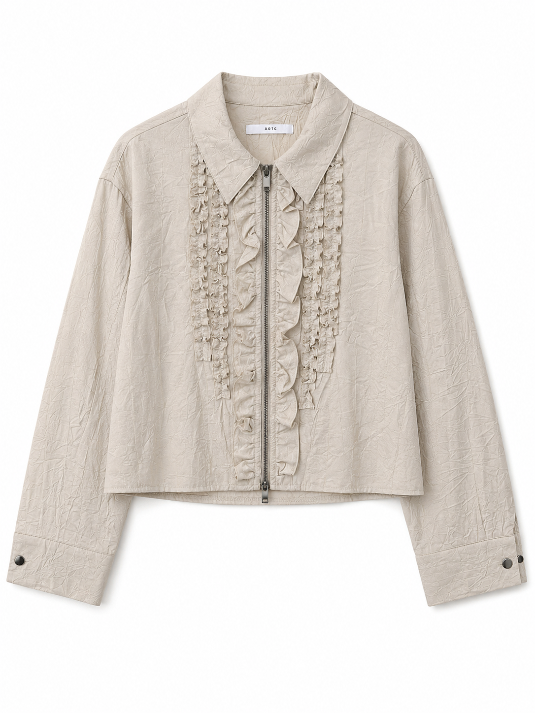 AOTC Greyson Ruffle Zip Blouse