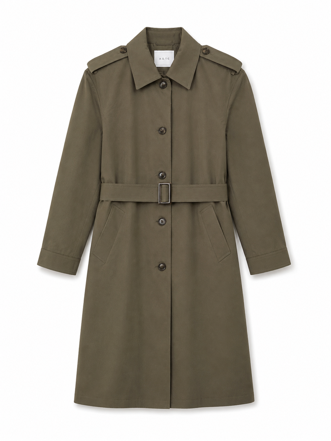AOTC The Brady Olive Belted Trench Coat