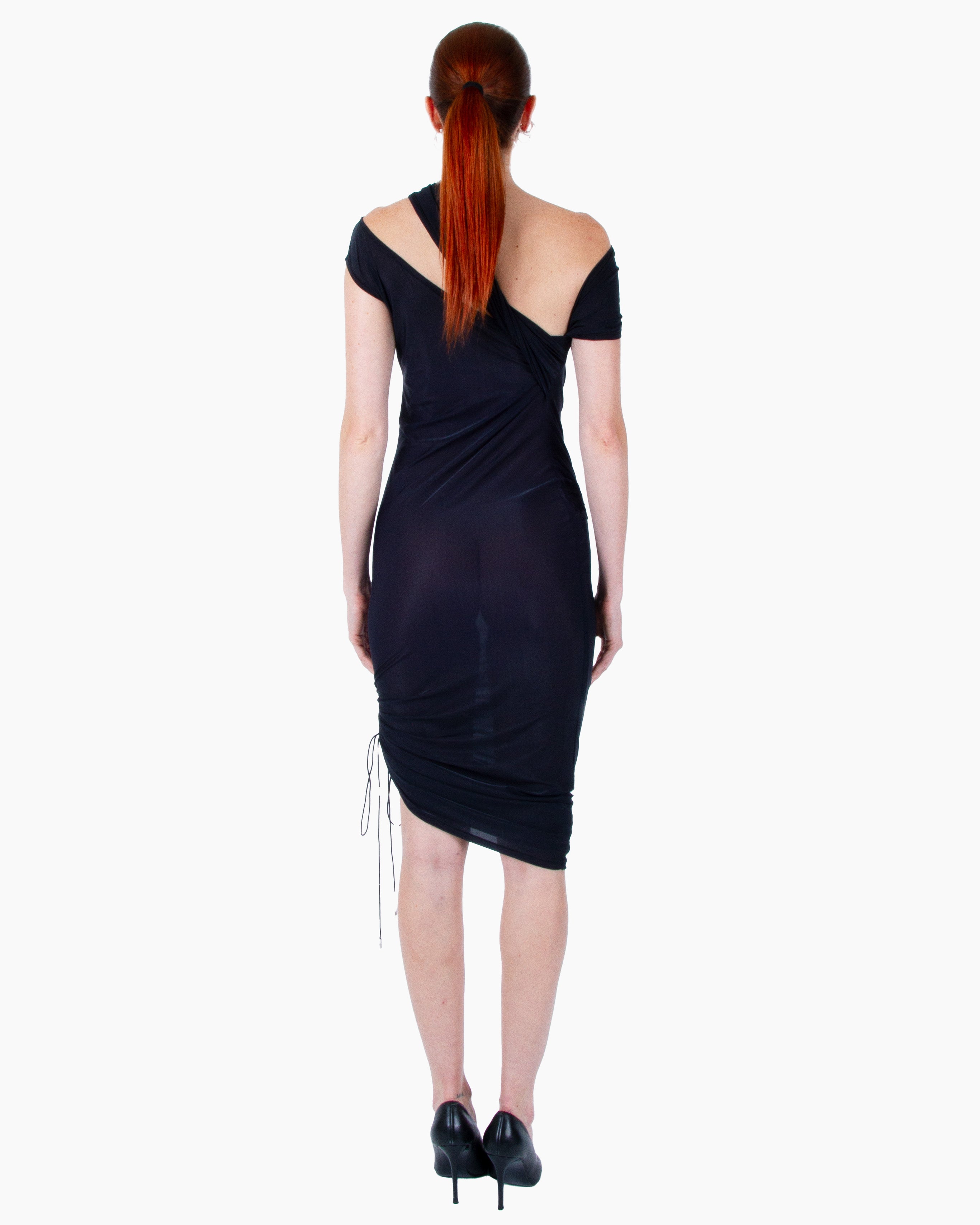VAILLANT Assymetric Jersey Knotted Dress with Twist Neckline