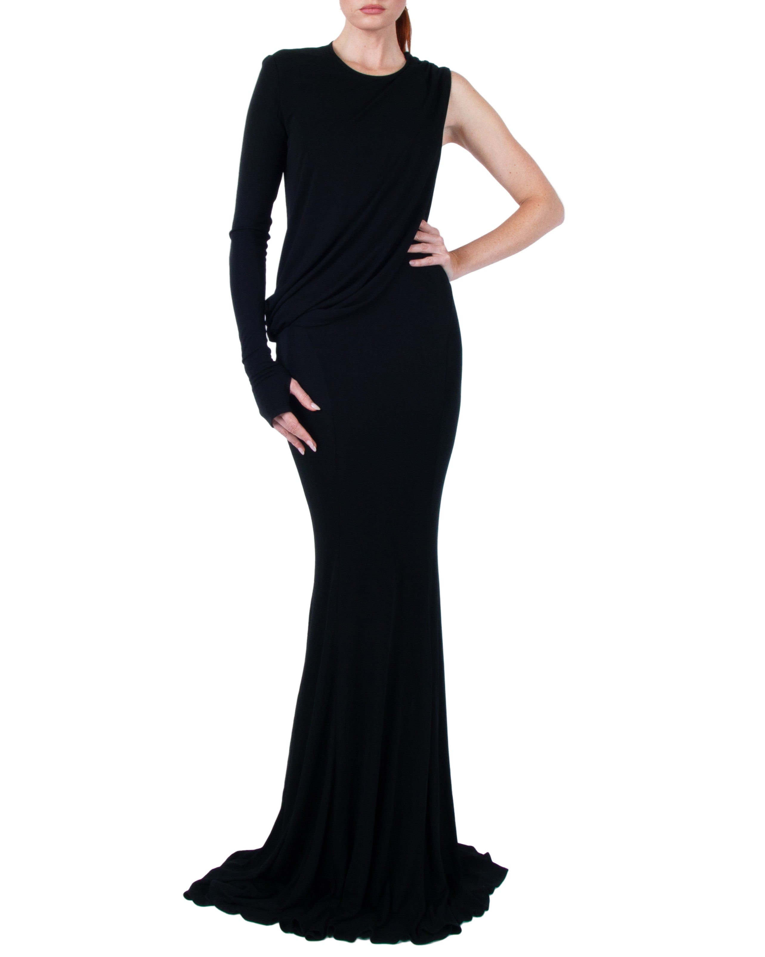 ANDREADAMO Draped Jersey Long Dress SHOP CURVE ANDREADAMO Draped Jersey Long Dress SHOP CURVE