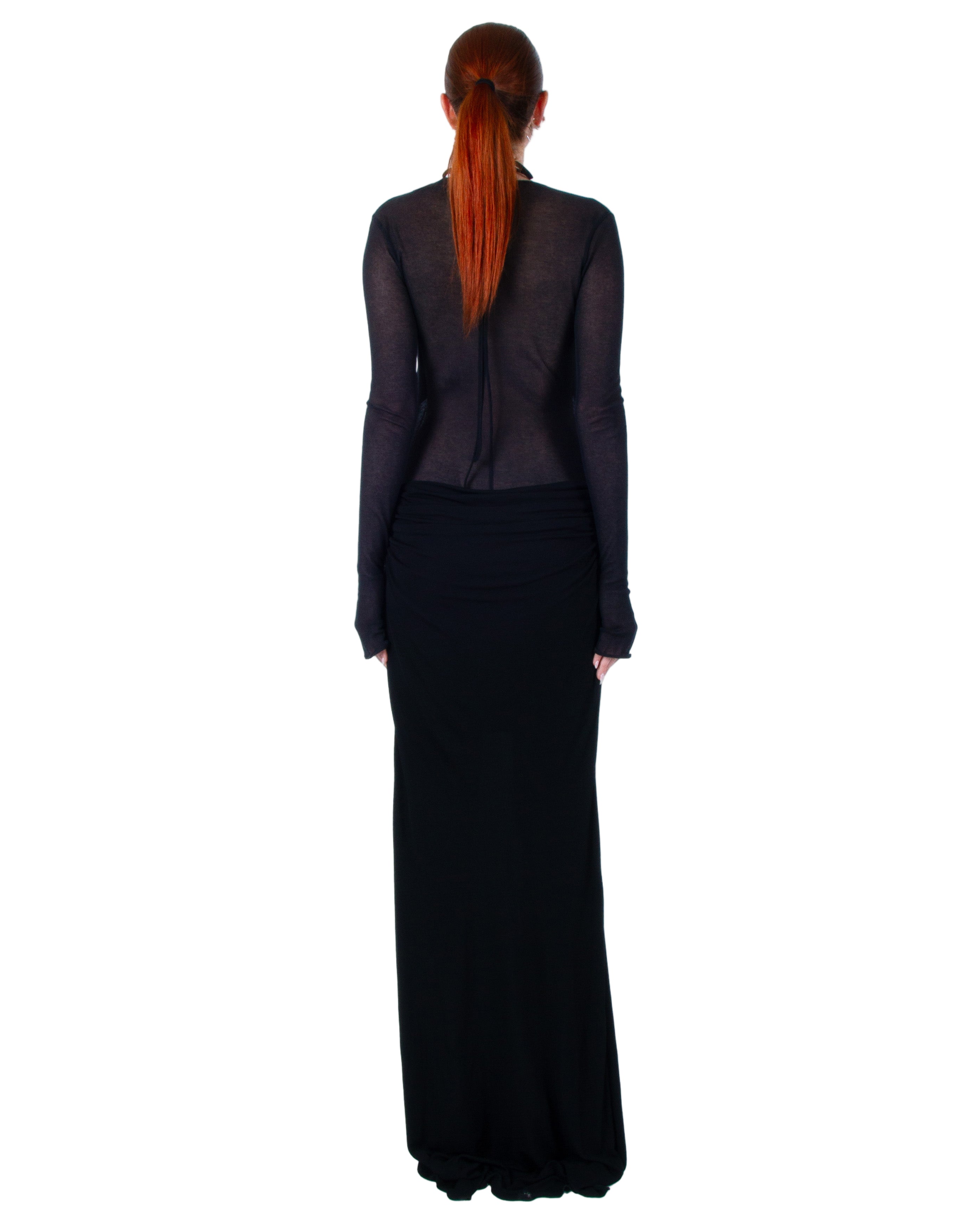 ANDREADAMO Jersey Long Dress With Ribbed Body