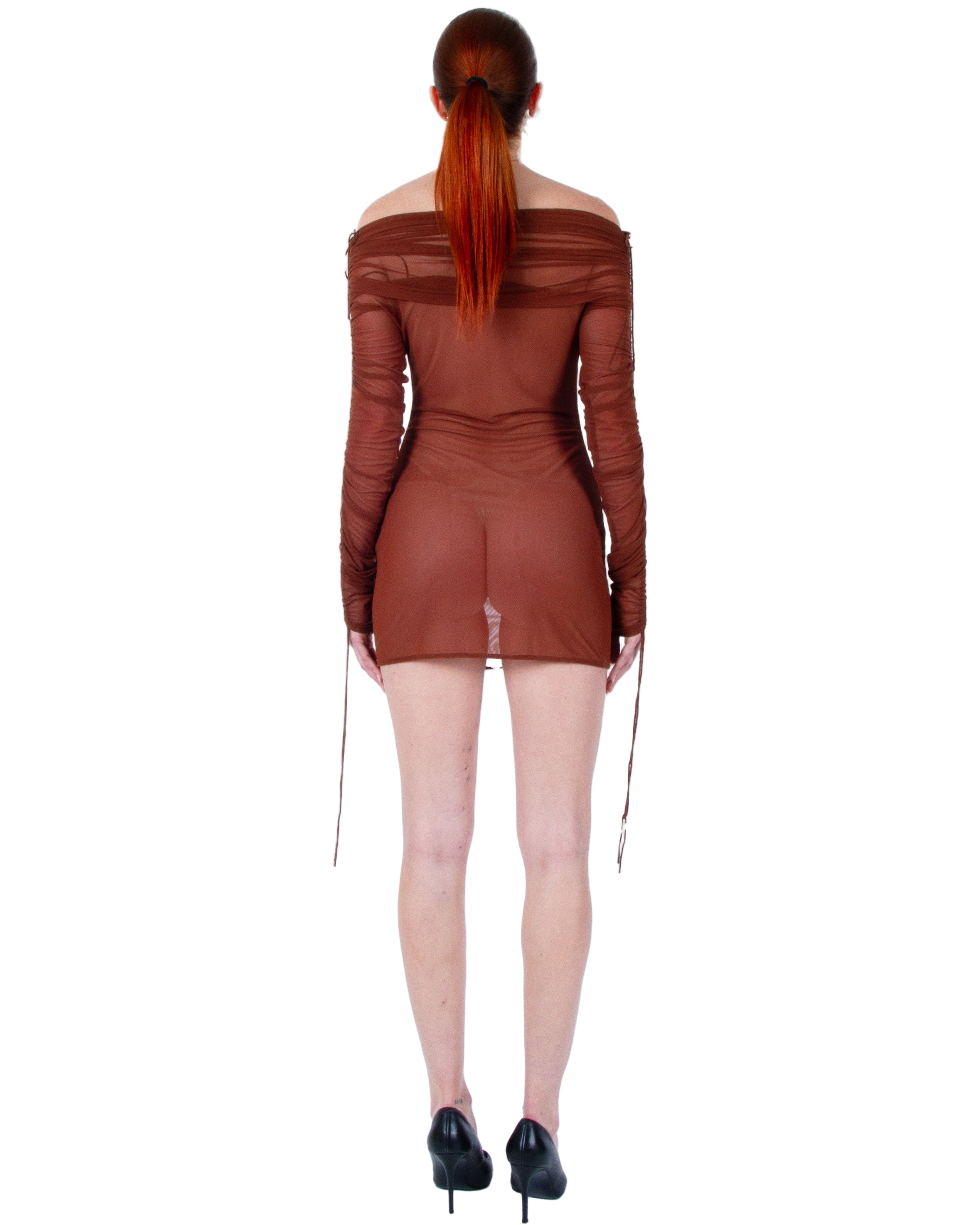 ATLEIN Off The Shoulder Ruched Mini Dress