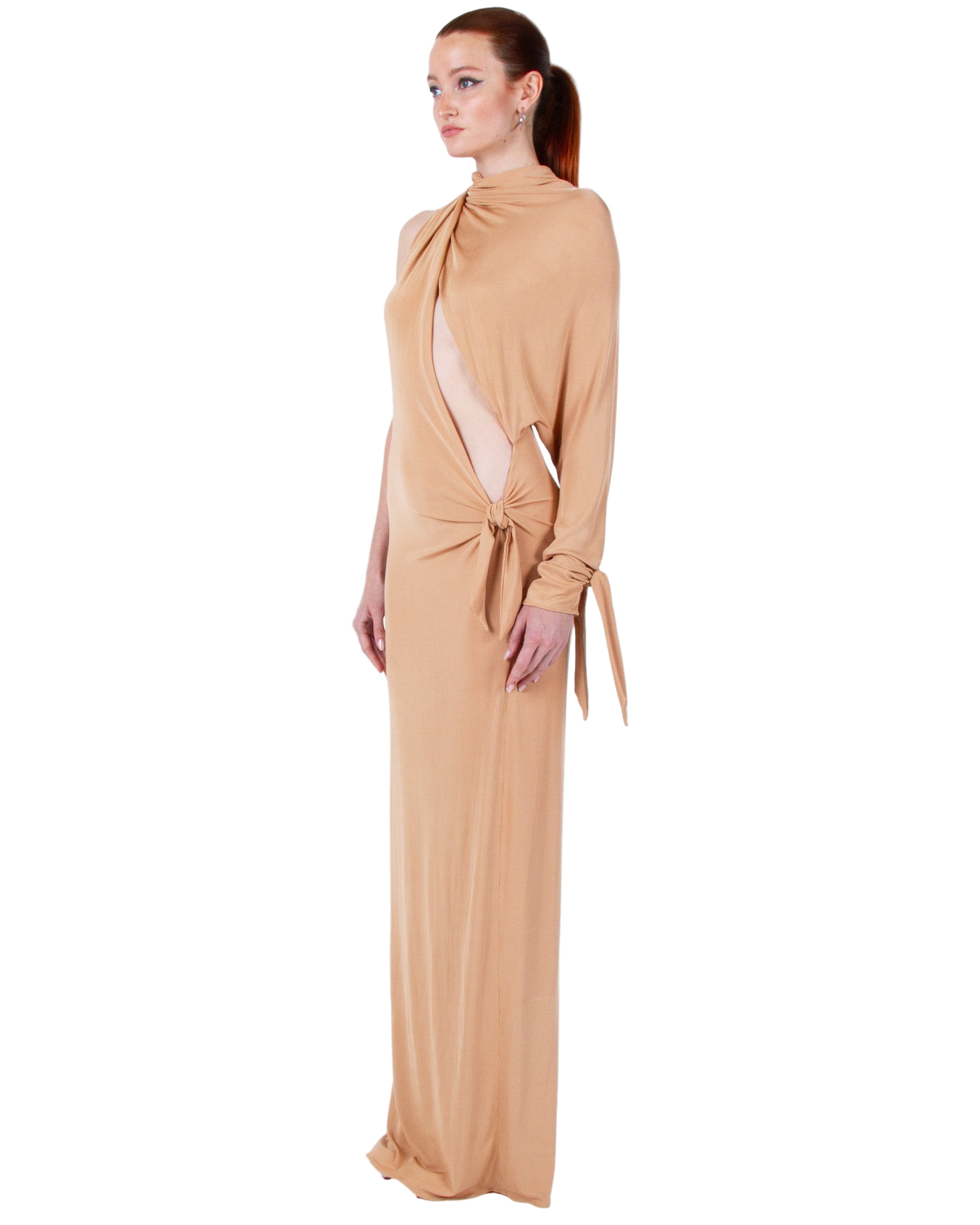 ATLEIN Long Sleeves Cut Out Ruffle Dress