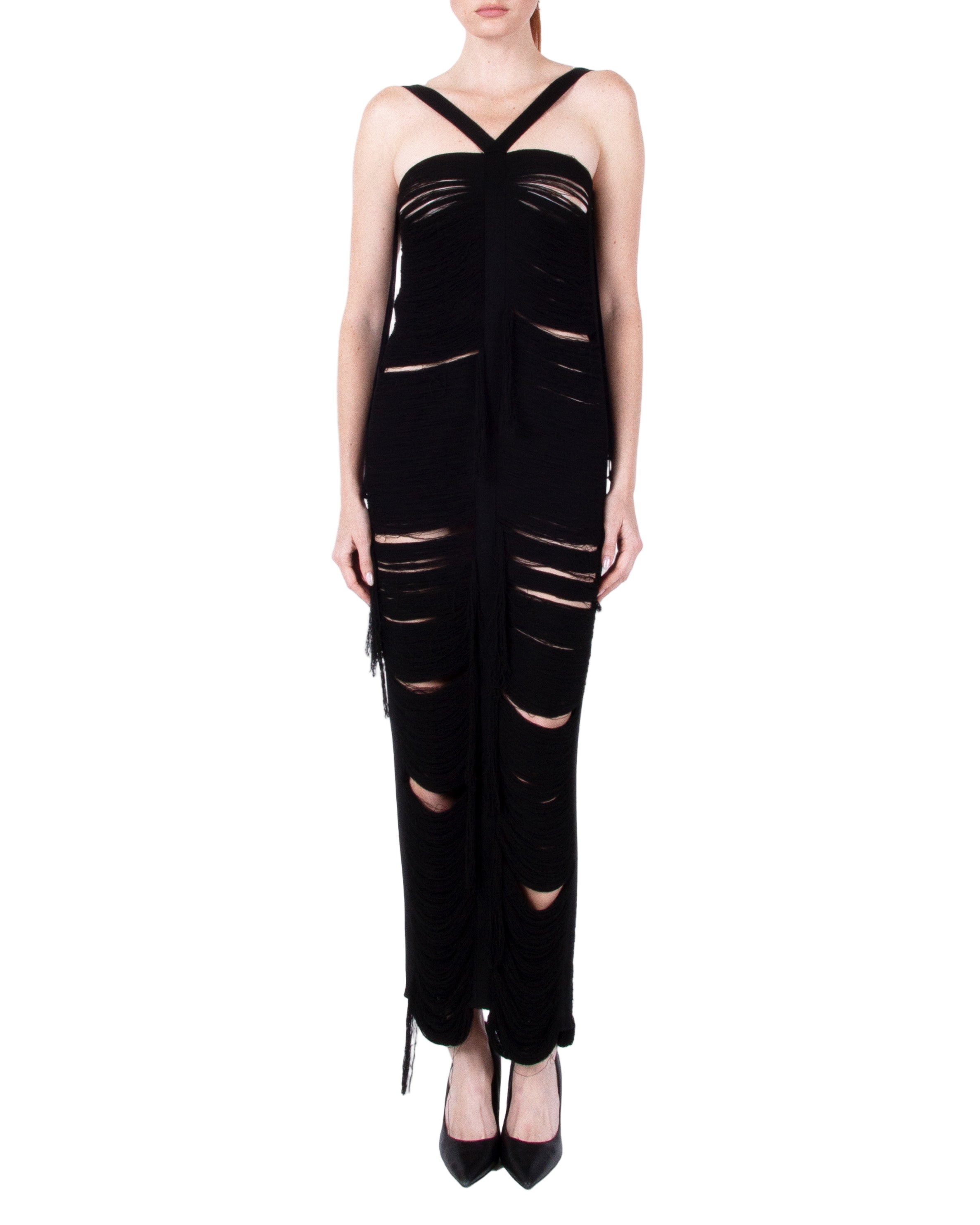 ANDREADAMO Floating Ribs Long Dress with Lacing