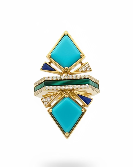 TALES OF STONES Geometric Conglomerate Ring