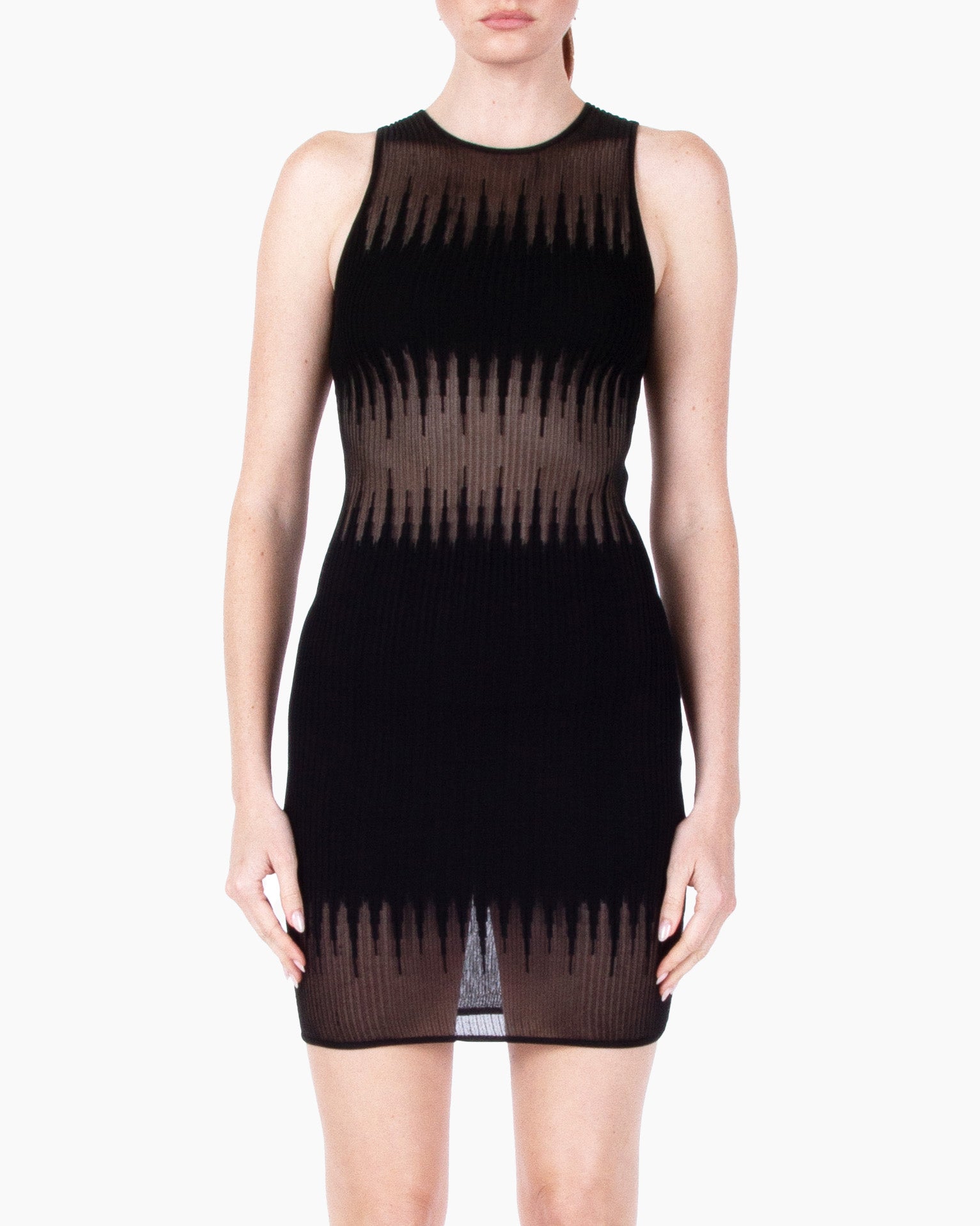HAN WEN STUDIO Sheer Knit Mini Dress