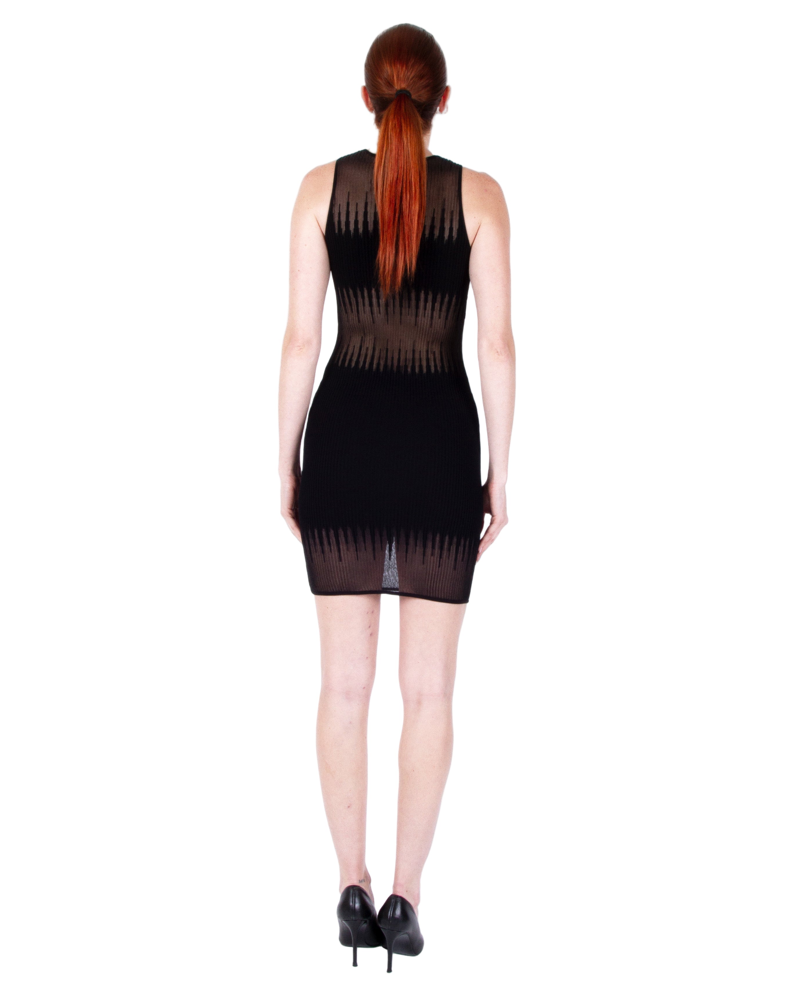 HAN WEN STUDIO Sheer Knit Mini Dress