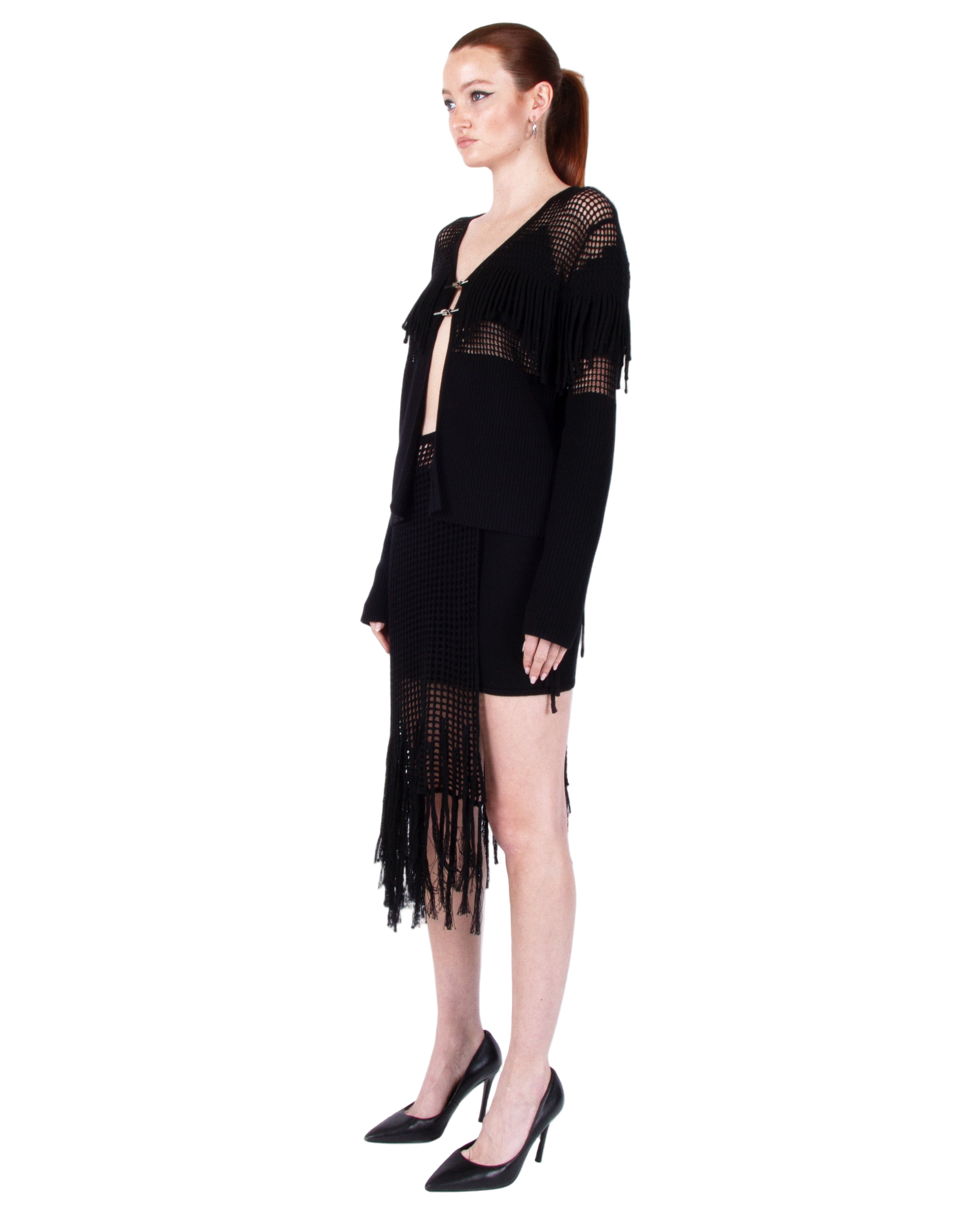 HAN WEN STUDIO Knit Fringe Skirt