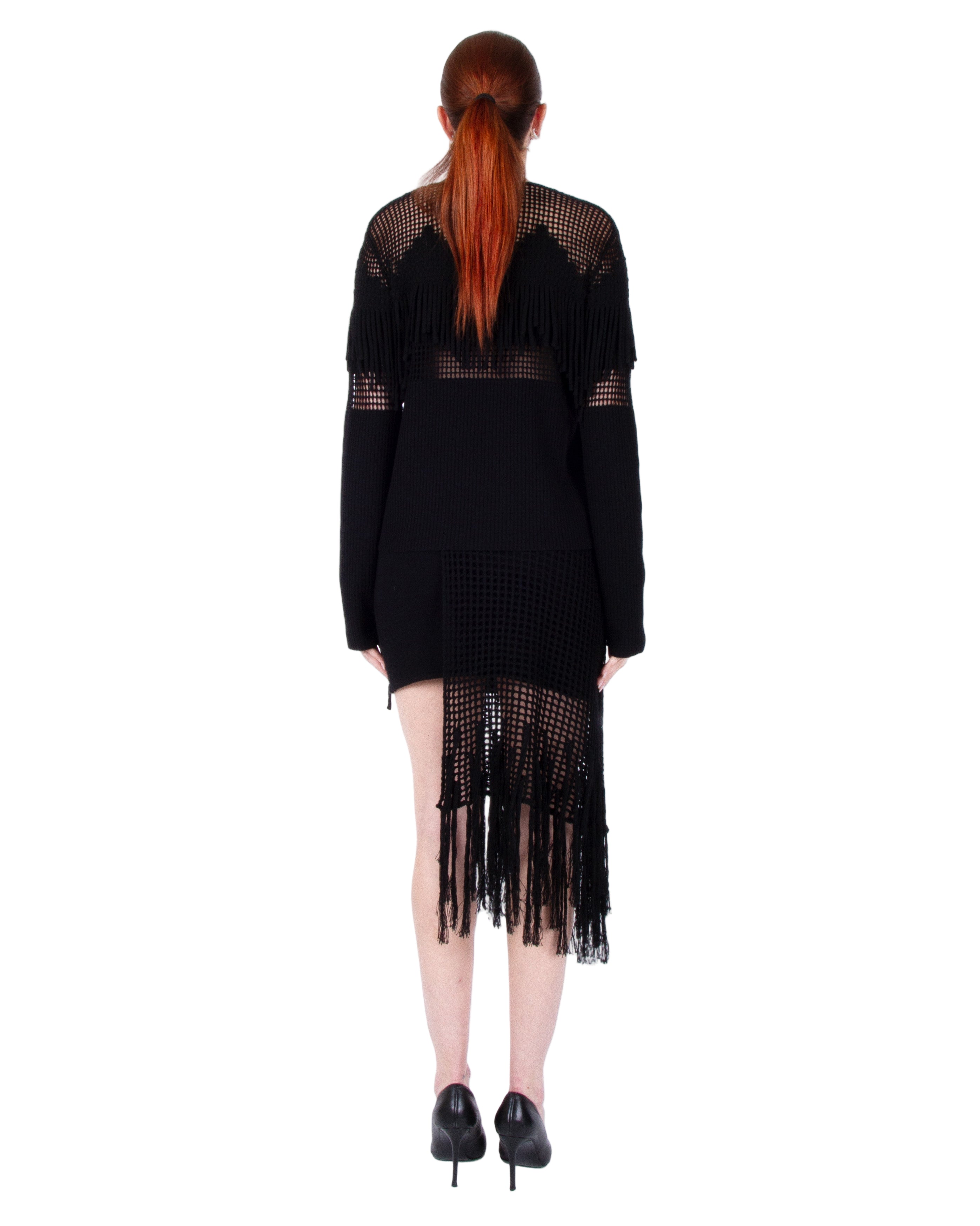 HAN WEN STUDIO Mesh Fringe Cardigan