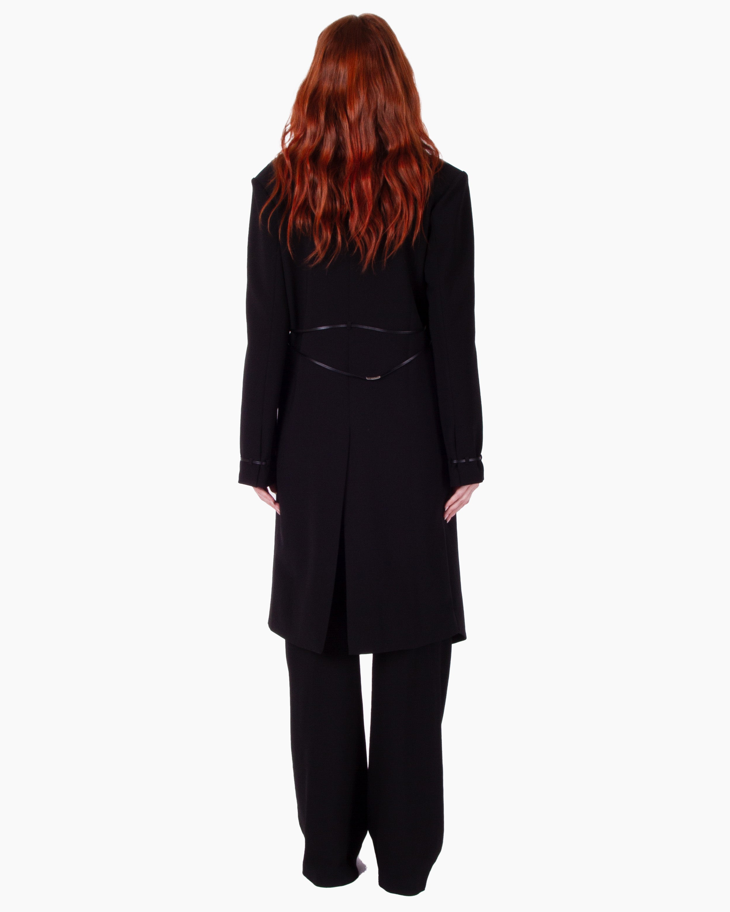 HAN WEN STUDIO Collarless Single-Breasted Coat