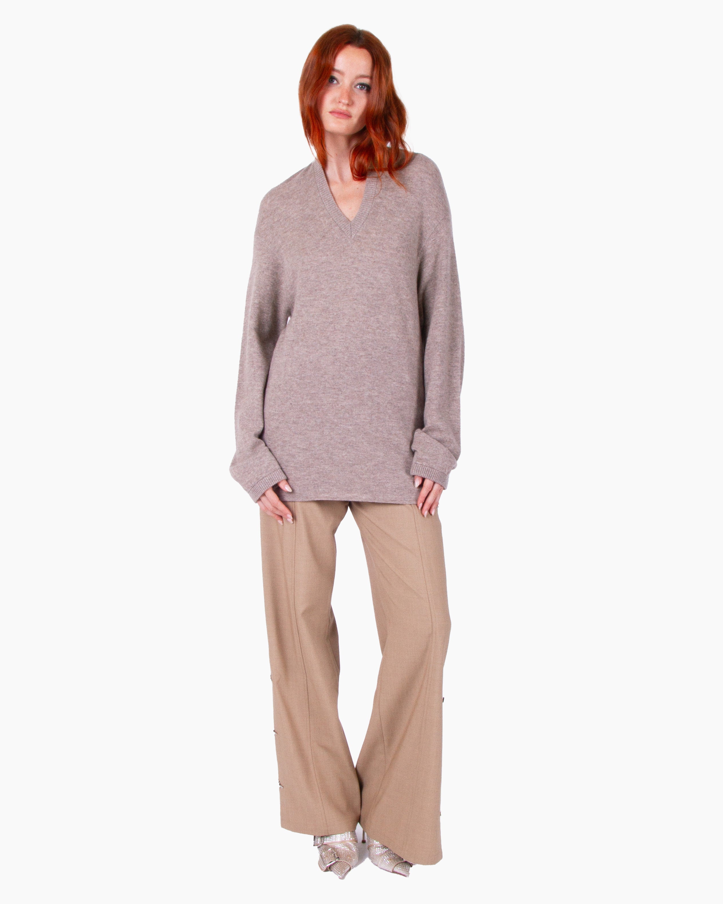 HAN WEN Hem-Slits Straight Leg Trouser