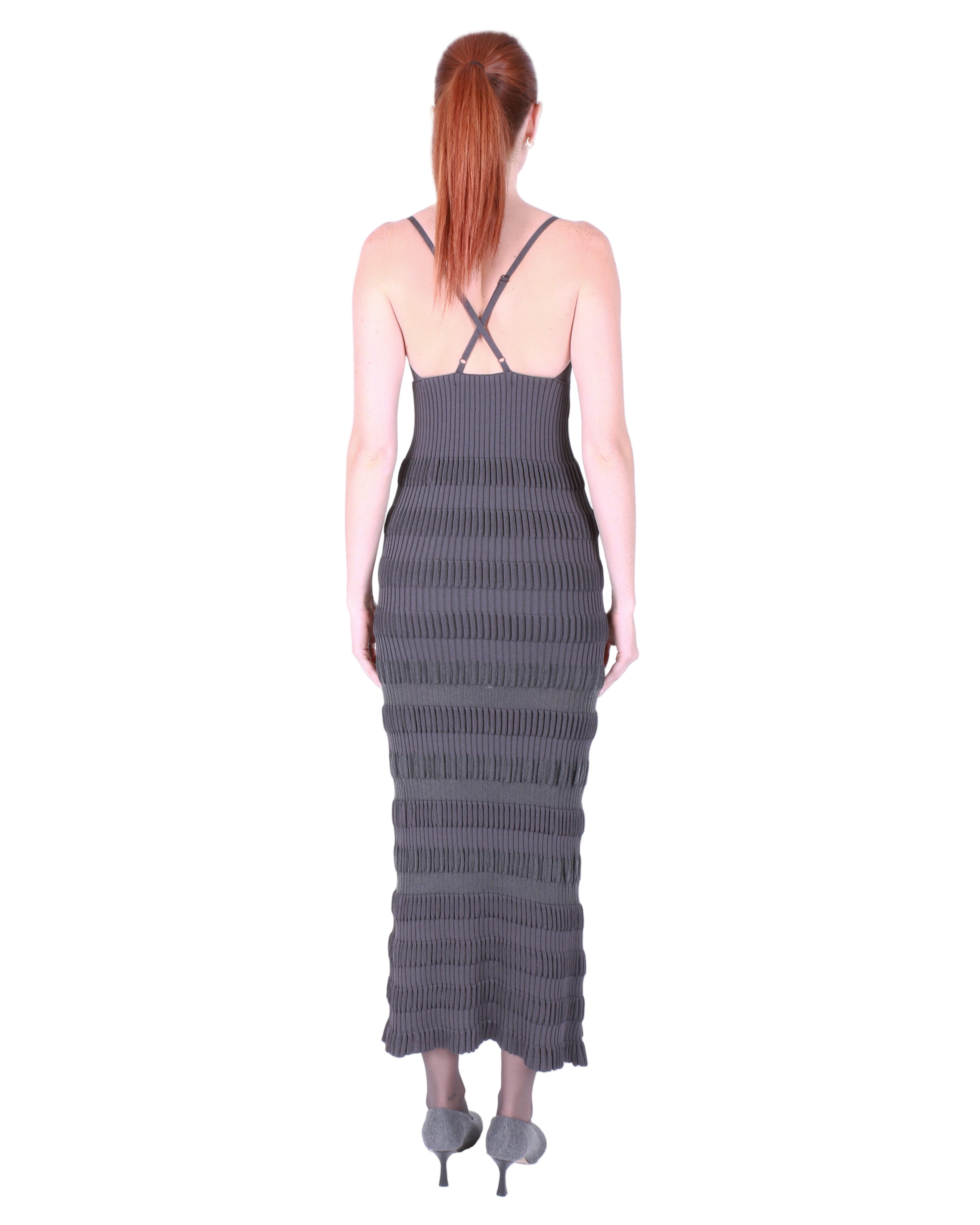 FETICO Stripe Knit Cami Dress in Gray