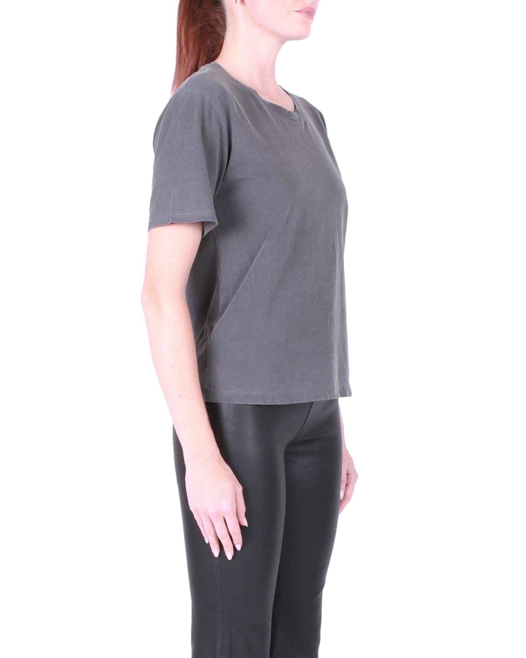 MYLES PRICE Short Sleeve Boxy Tee in Pigment Black
