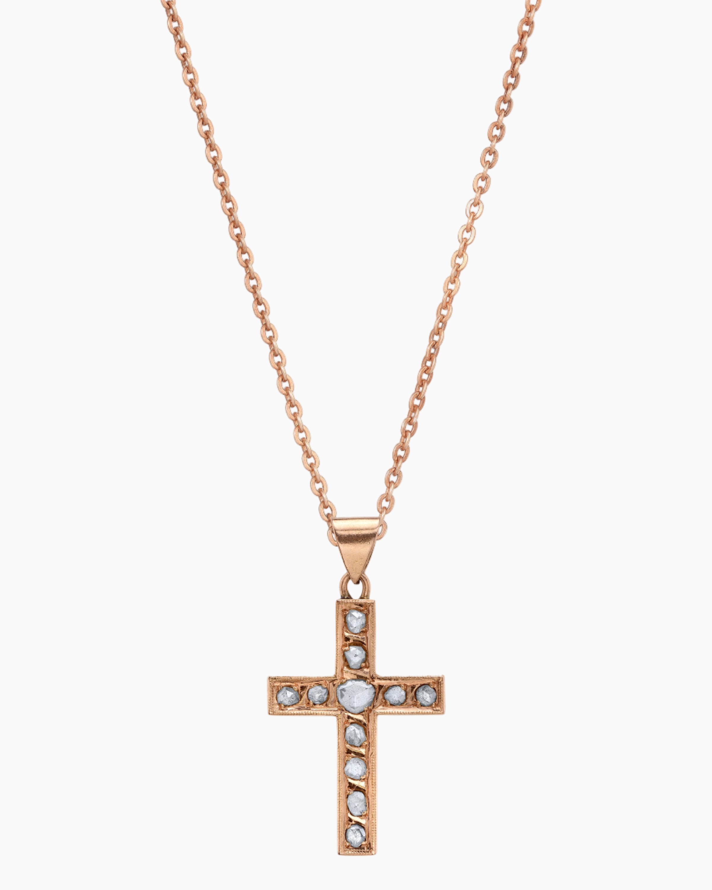 ROSEARK Vintage Cross With Diamonds (With Chain)