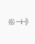 A pair of white gold stud earrings with a star-shaped design, featuring multiple smaller studs arranged in a pattern.