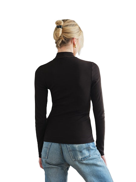 MYLES PRICE LS Mockneck MiniRib Tee