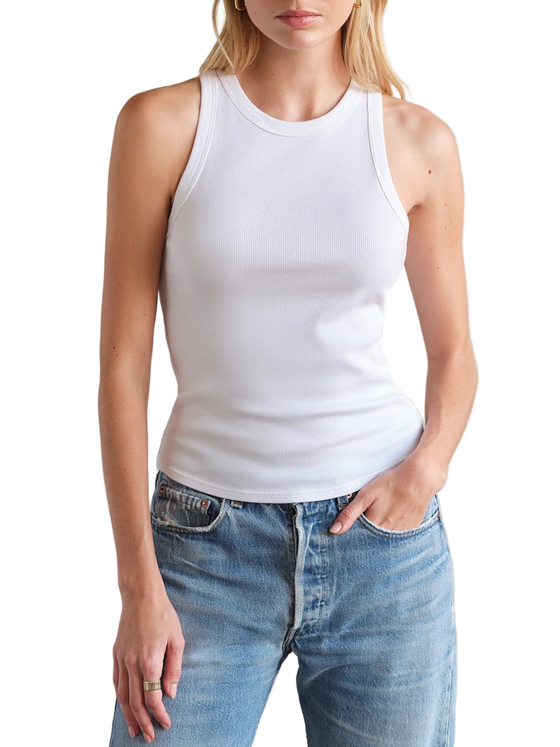 MYLES PRICE Ribbed Racer Tank