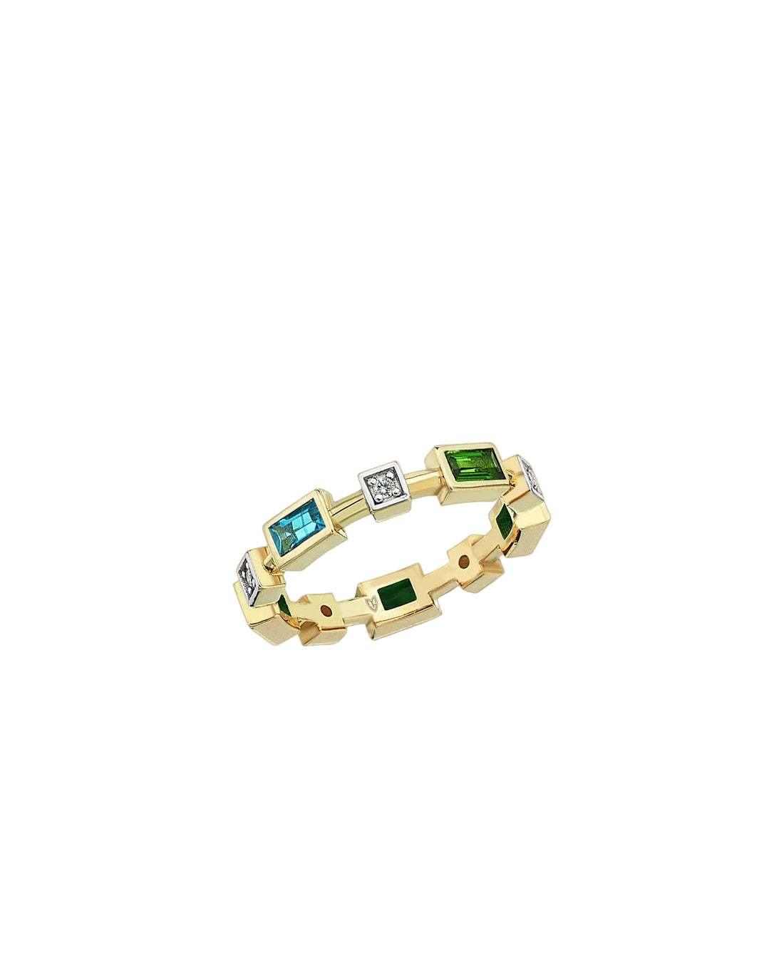 MELIS GORAL Elements Terra Ring in Blue Topaz and Tsavorite