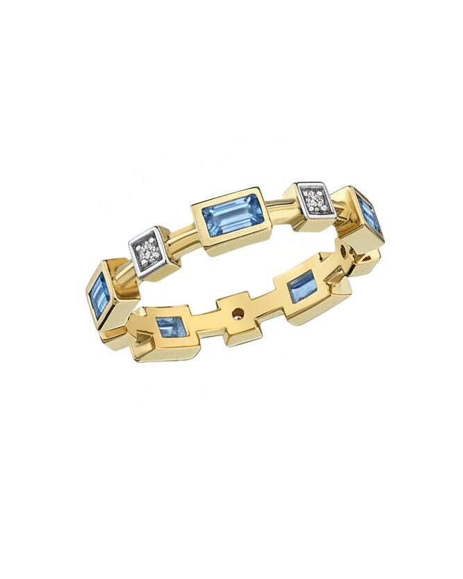 MELIS GORAL Elements Terra Ring in Blue Topaz