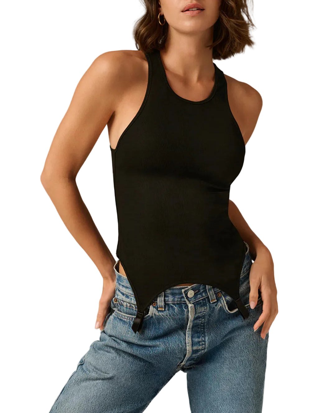 KIKI DE MONTPARNASSE Ribbed Garter Tank