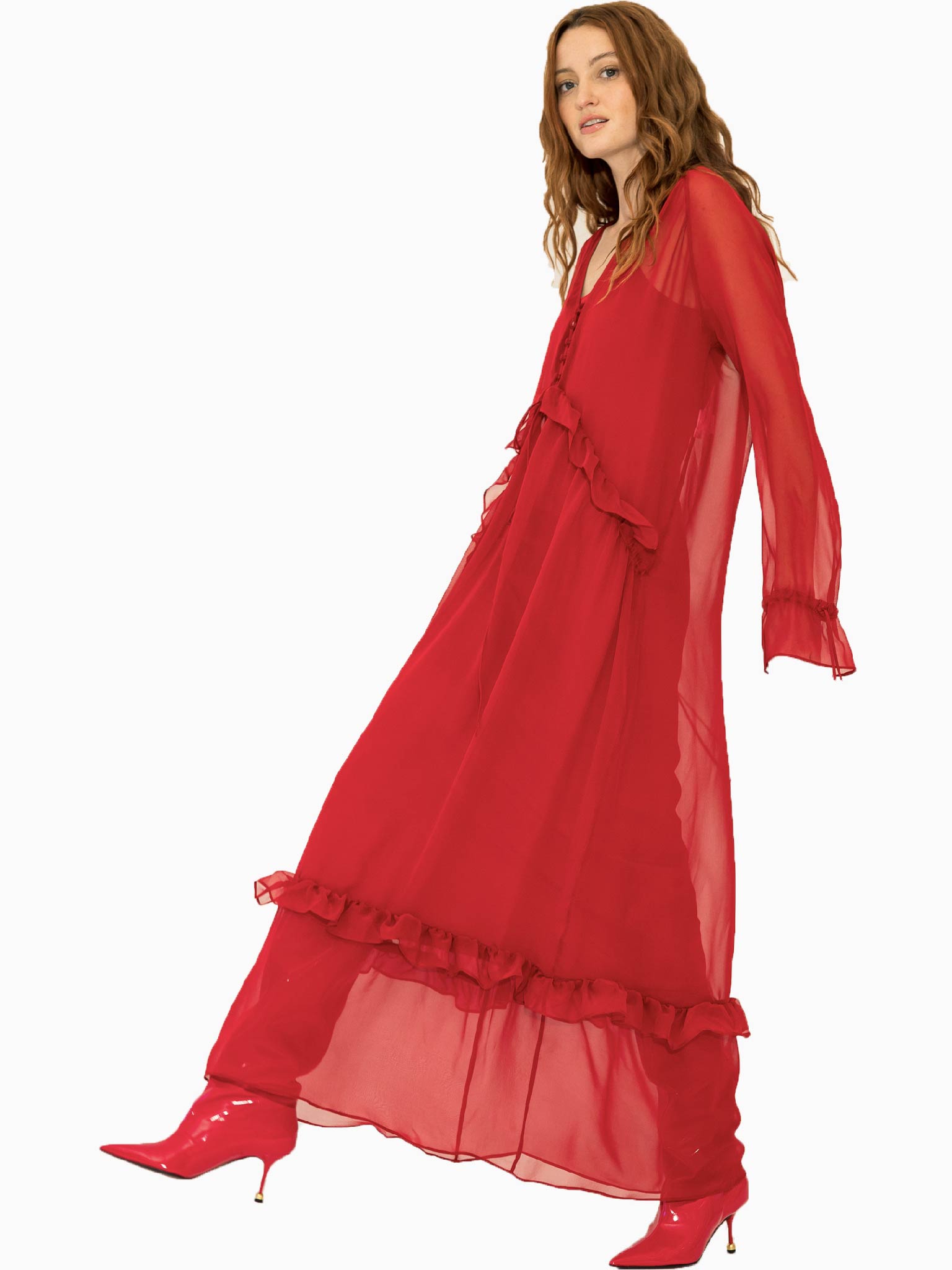 AOTC Ruffle Dress in Red