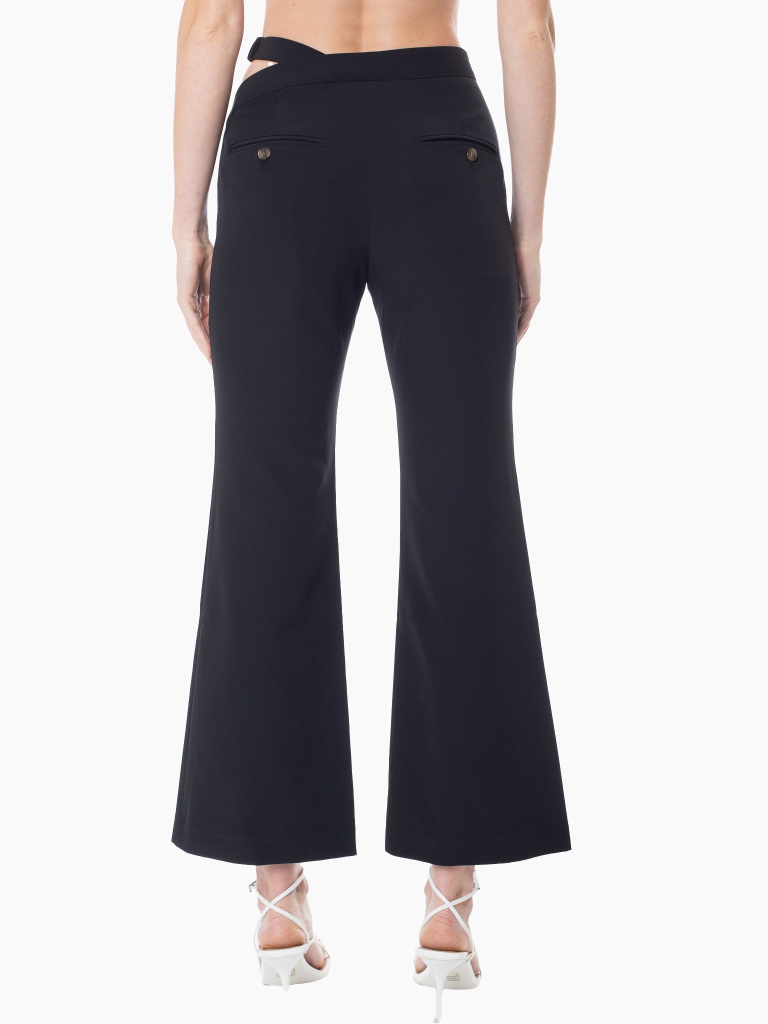 STUDIO J KOO Waist Cross Belt Detail Trousers