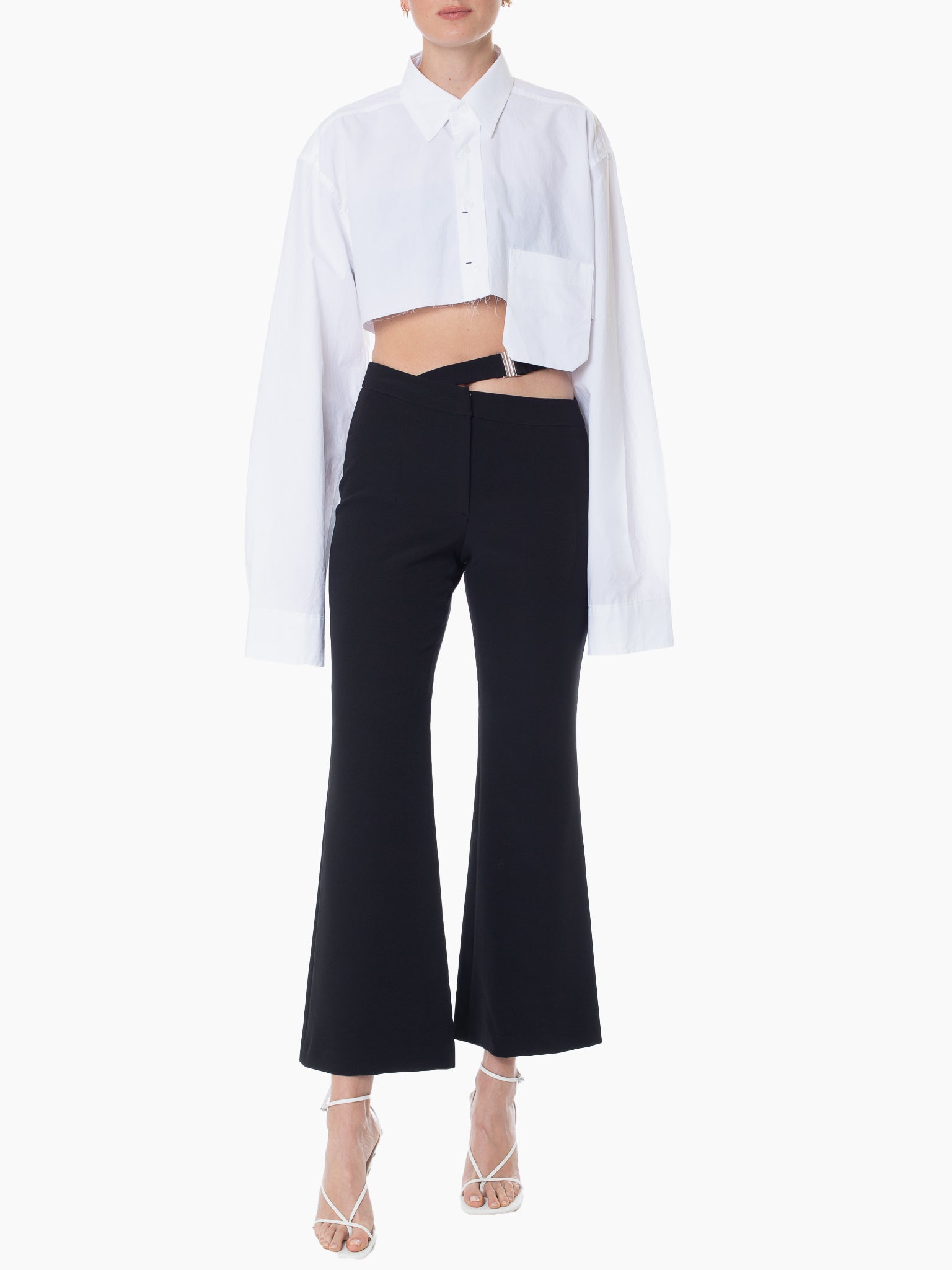 STUDIO J KOO Waist Cross Belt Detail Trousers