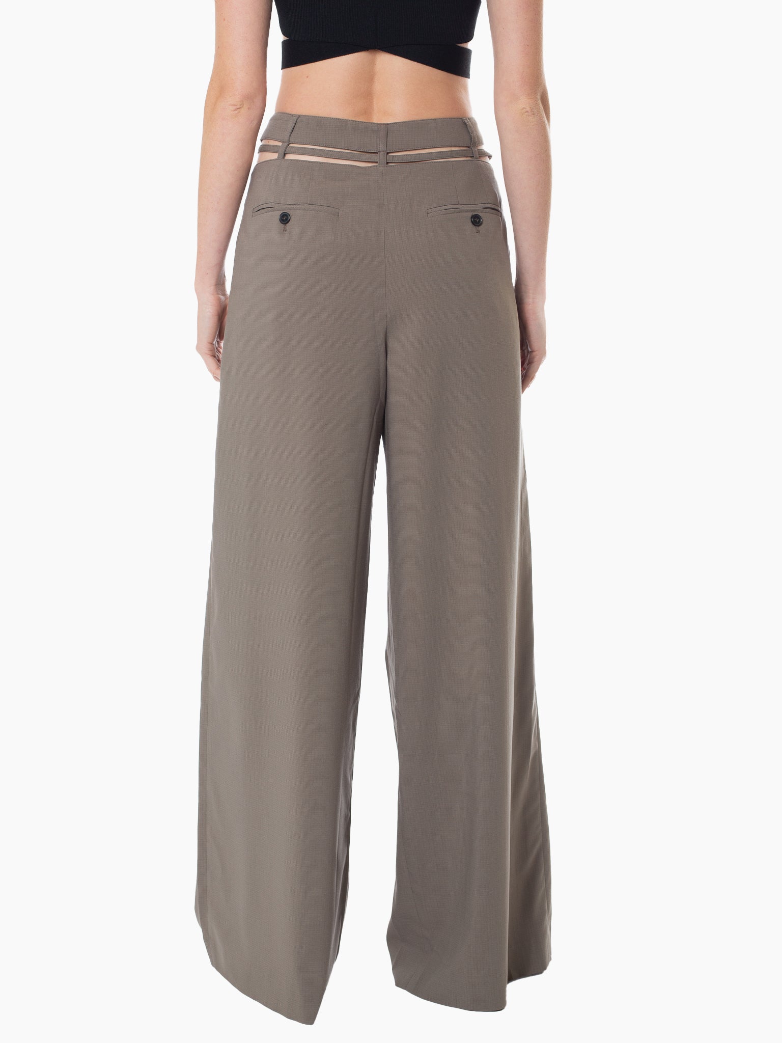 STUDIO J KOO Waist Cut-Out Detail Trousers